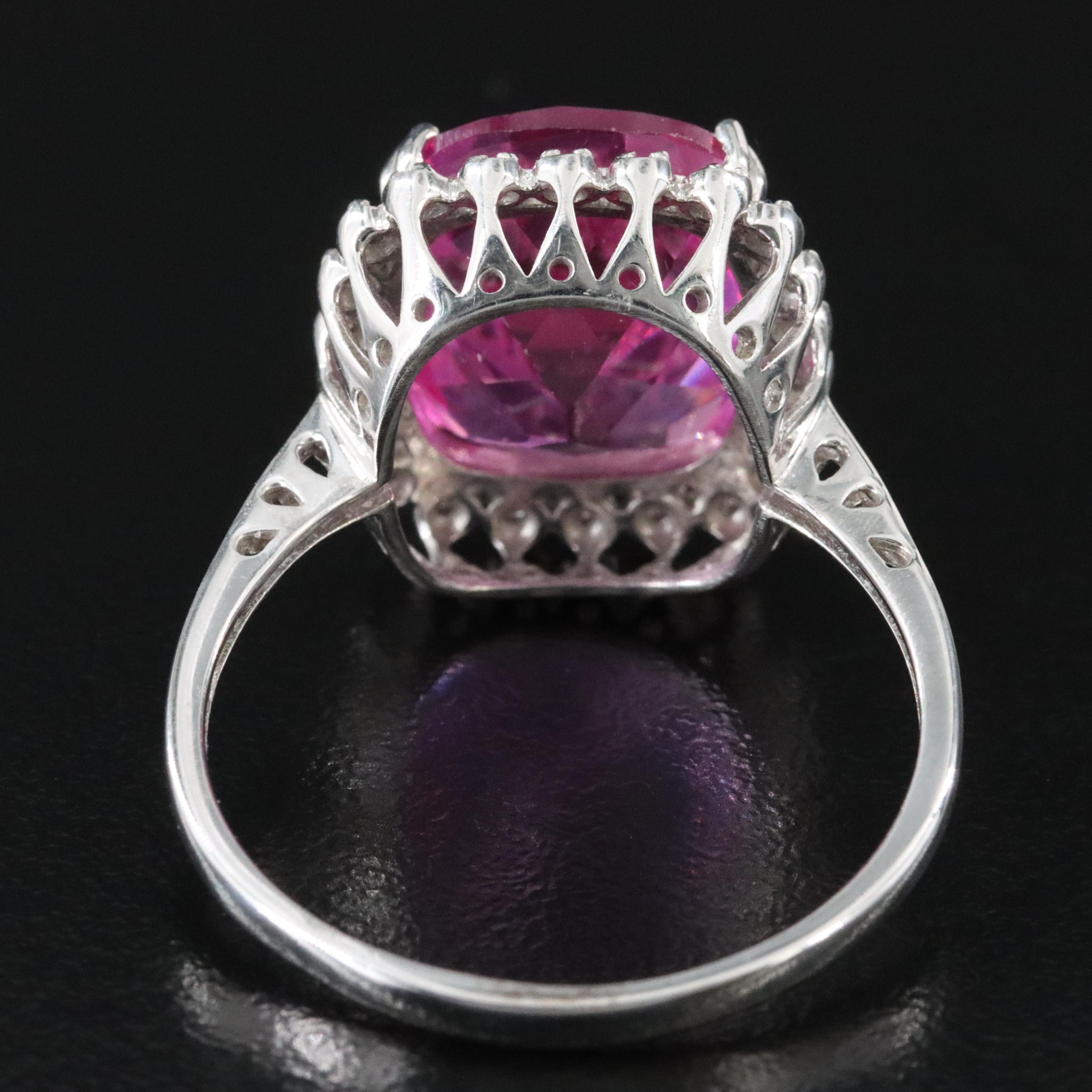10K Pink Sapphire and Diamond Ring