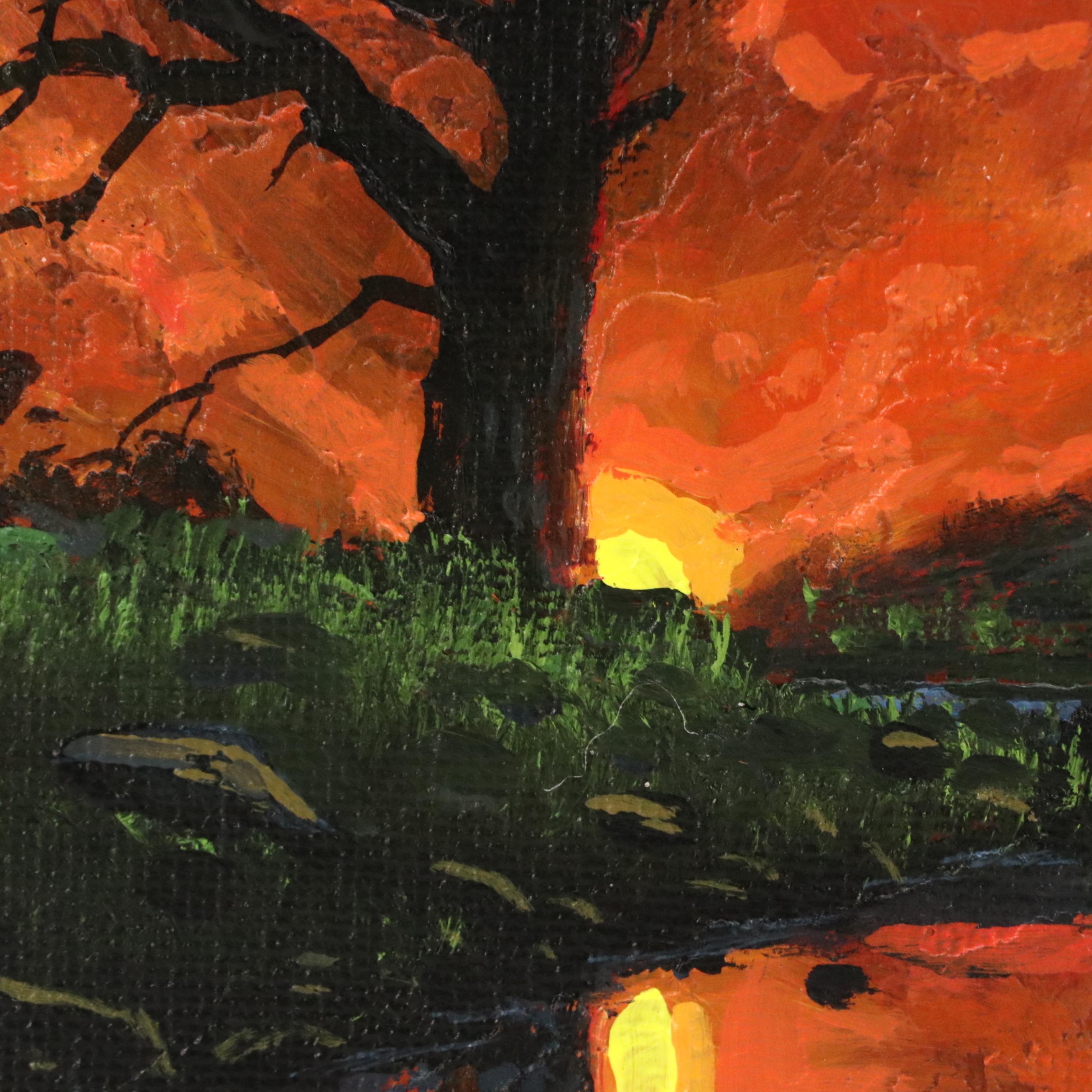 Doug "Bumo" Johnpeer Sunset Landscape Oil Painting "After Hours," 2025