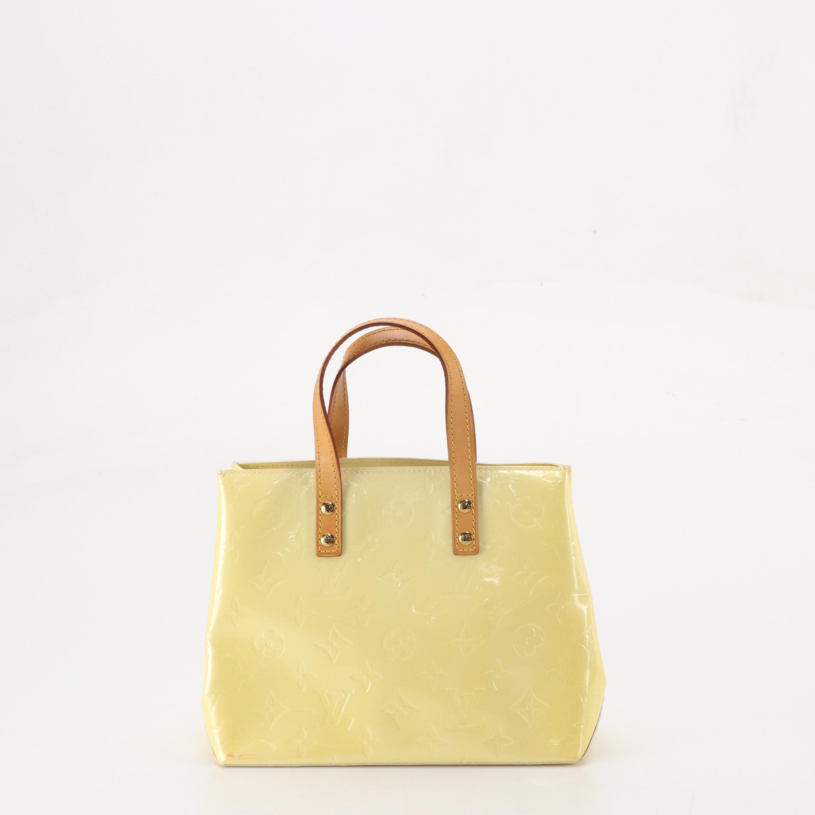 Louis Vuitton Reade PM Handbag in Yellow Monogram Vernis and Vachetta Leather