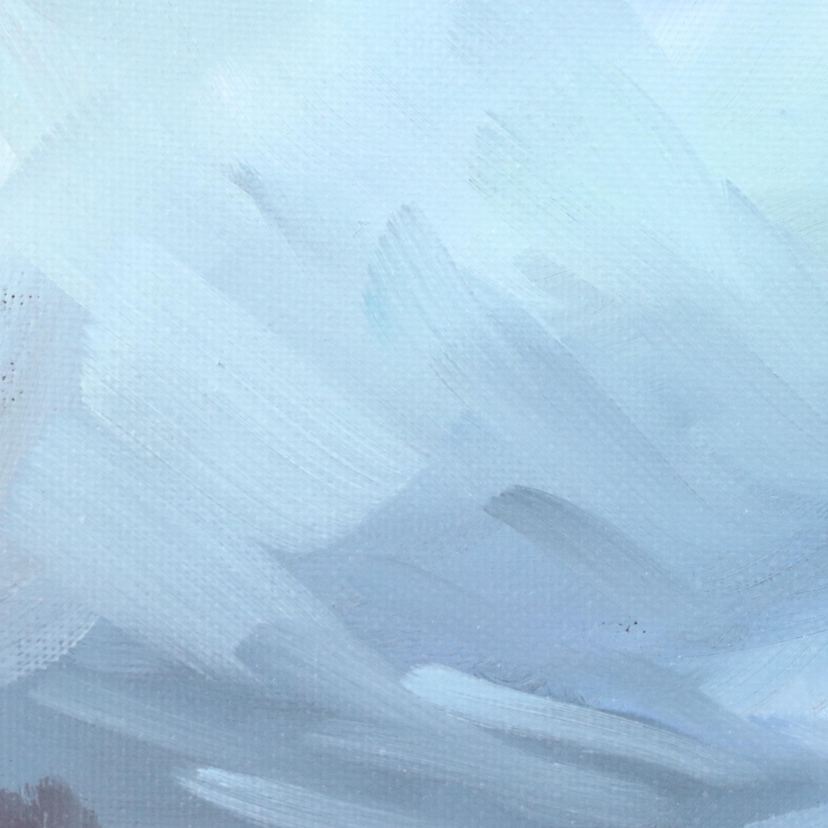 Doug "Bumo" Johnpeer Nocturne Landscape Oil Painting "The Leaning Watcher," 2025