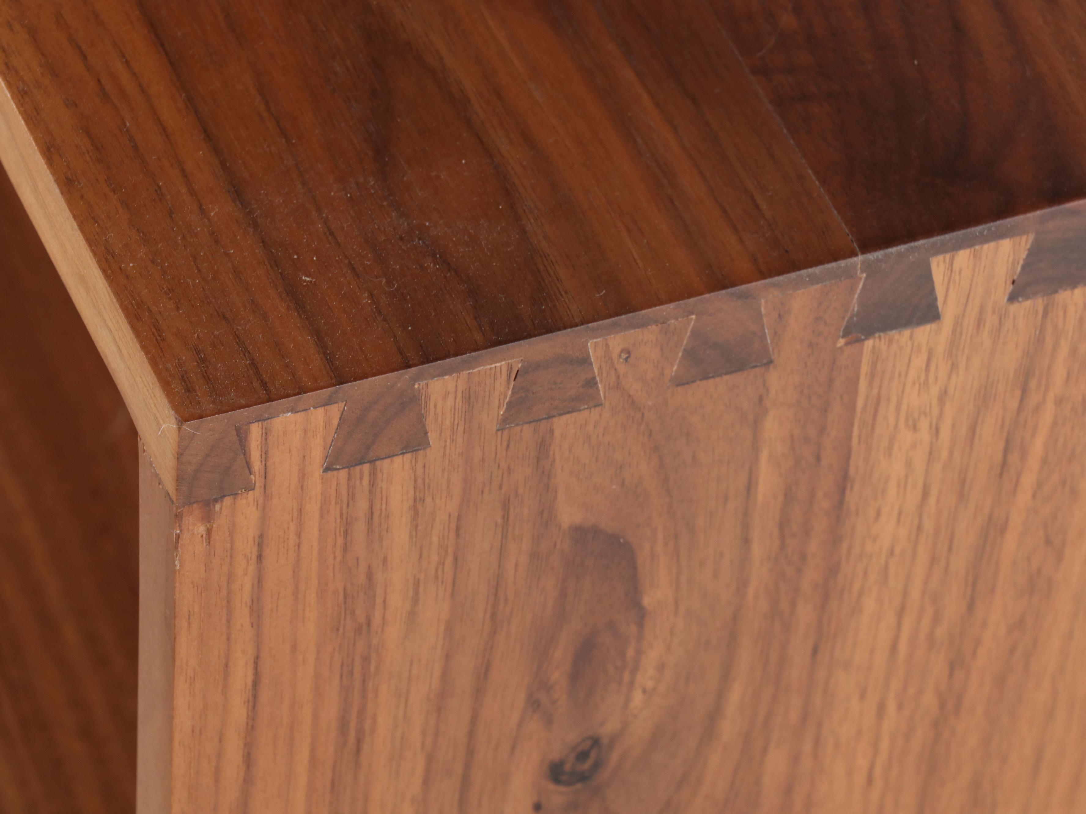 Crate & Barrel "Austin" Modernist Walnut Television Stand, 21st Century