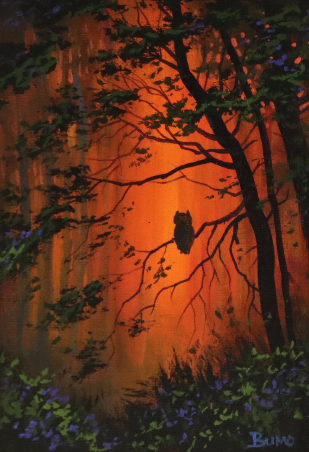 Doug "Bumo" Johnpeer Nocturne Landscape Oil Painting, 21st Century