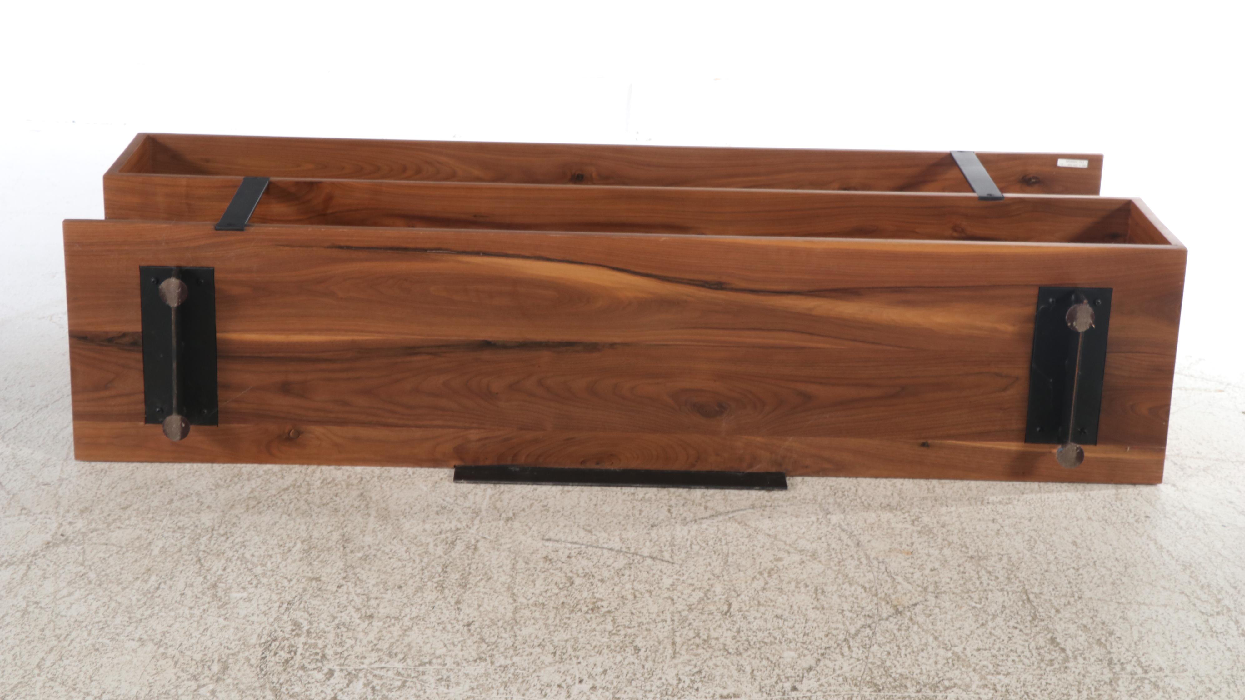 Crate & Barrel "Austin" Modernist Walnut Television Stand, 21st Century