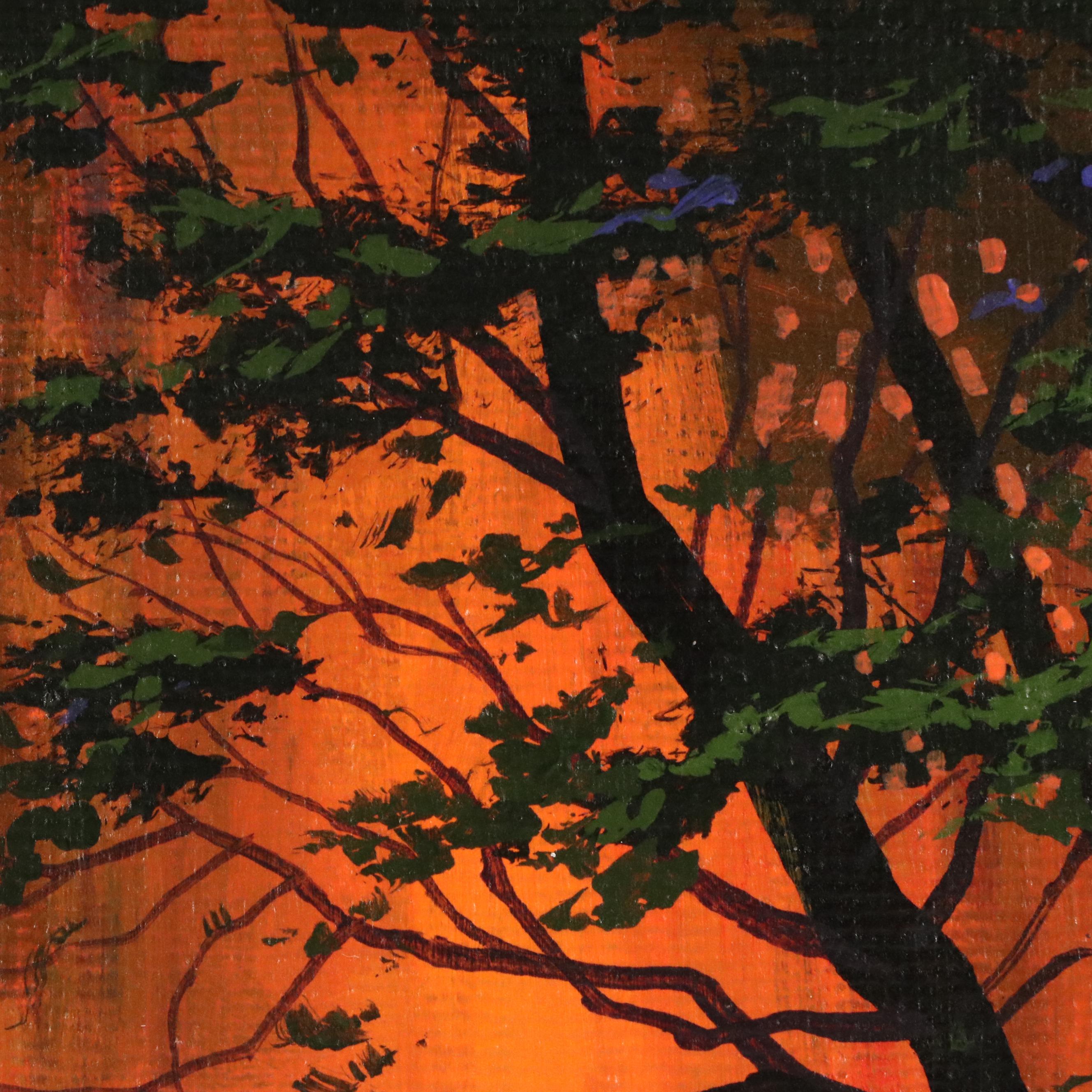 Doug "Bumo" Johnpeer Nocturne Landscape Oil Painting, 21st Century