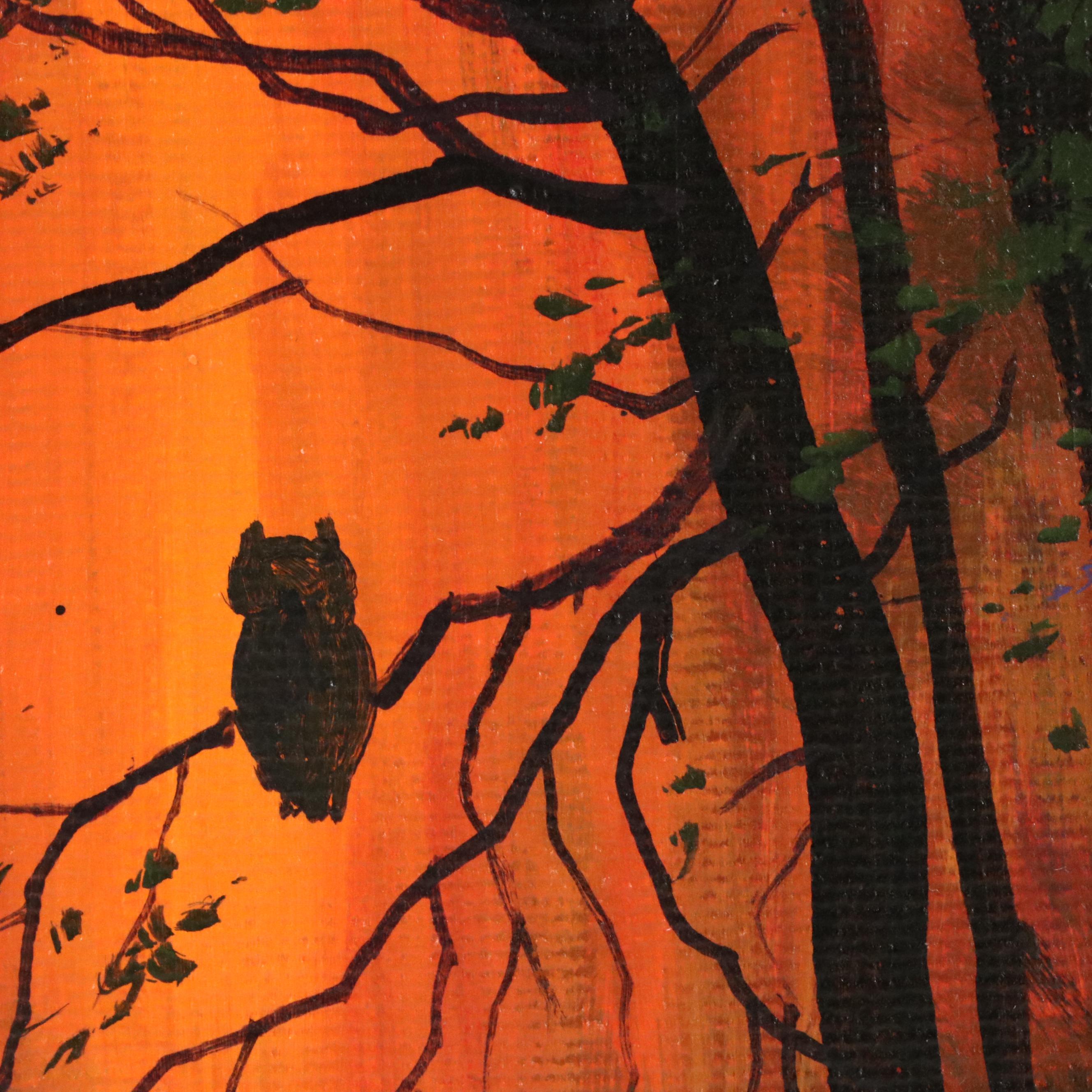 Doug "Bumo" Johnpeer Nocturne Landscape Oil Painting, 21st Century