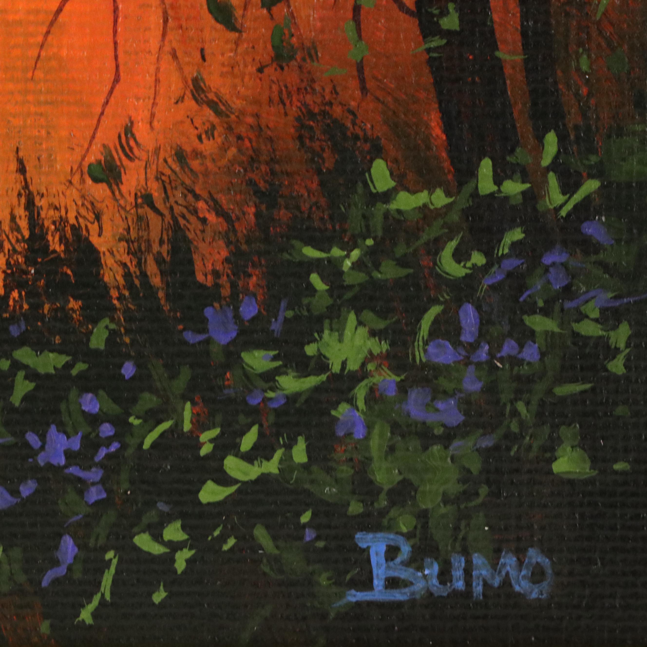 Doug "Bumo" Johnpeer Nocturne Landscape Oil Painting, 21st Century
