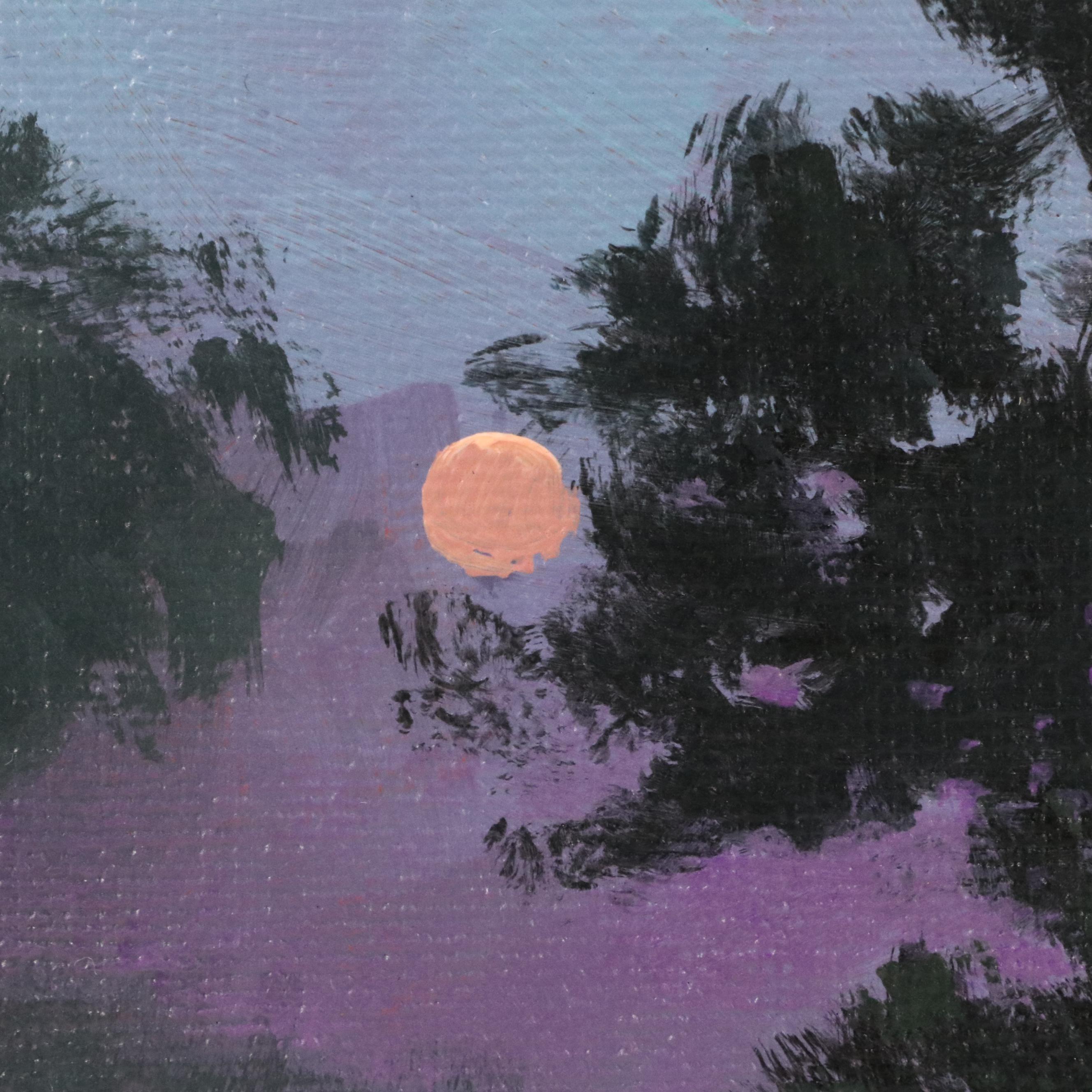 Doug "Bumo" Johnpeer Nocturne Landscape Oil Painting, 21st Century