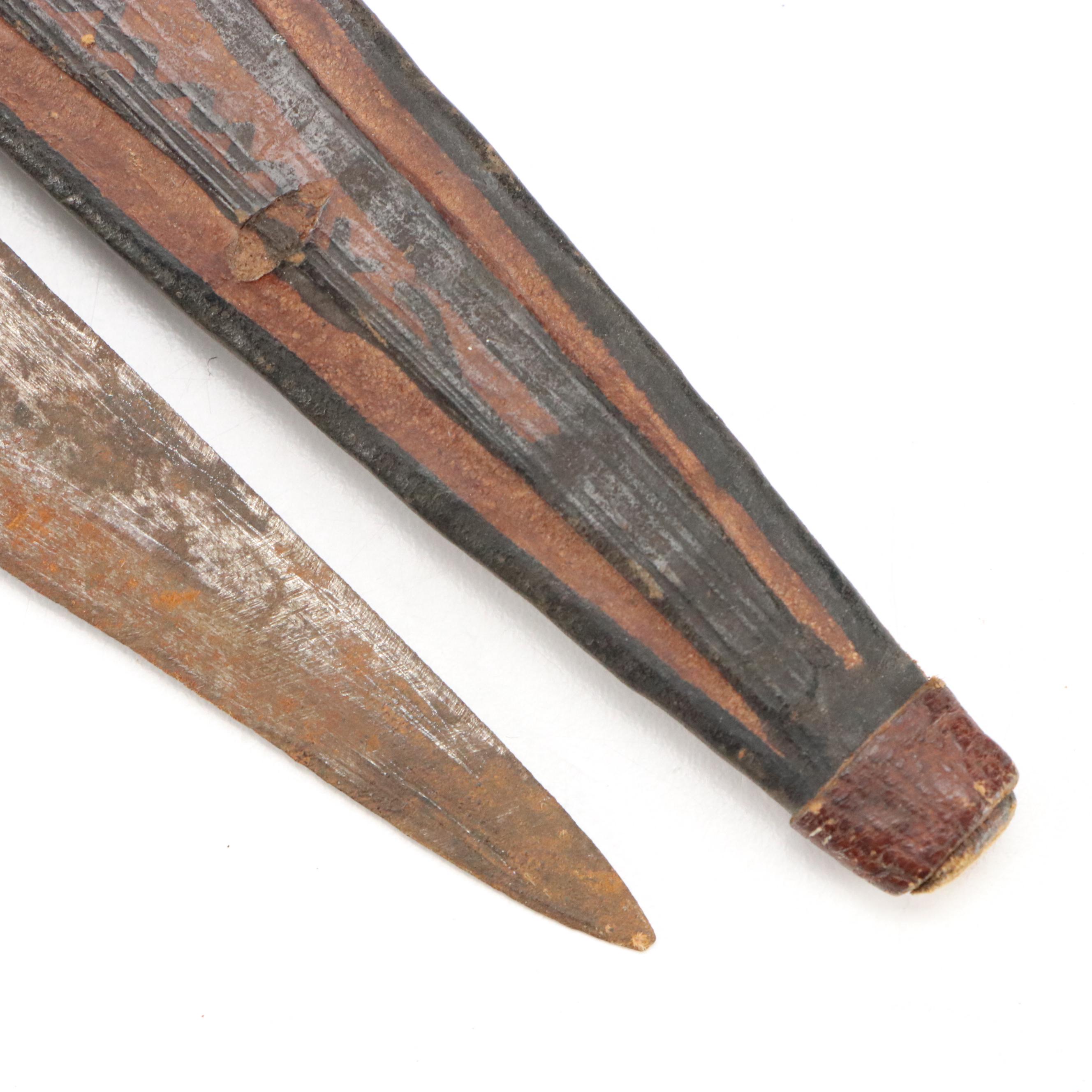 North African Engraved Tuareg Daggers with Hand-Forged Blade