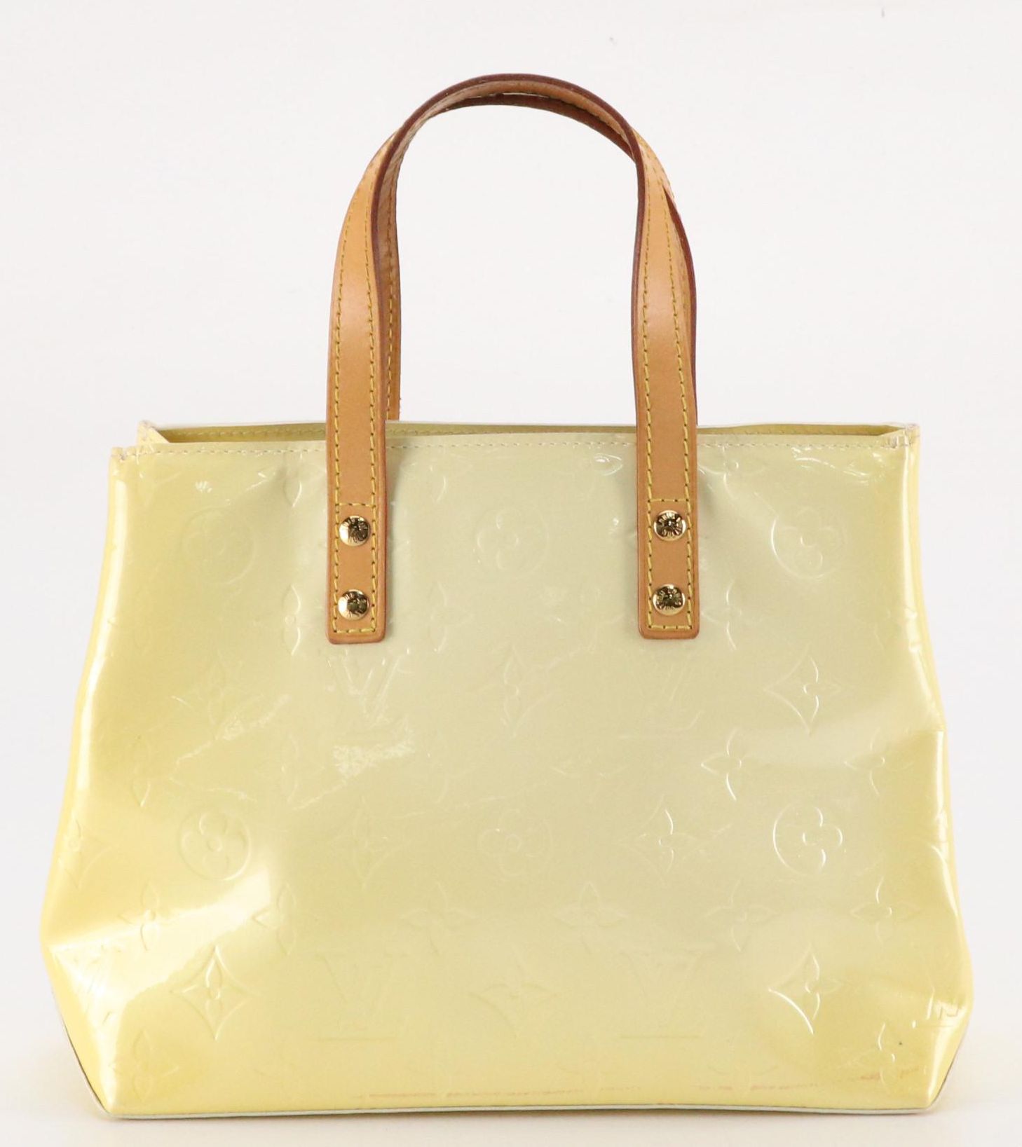 Louis Vuitton Reade PM Handbag in Yellow Monogram Vernis and Vachetta Leather