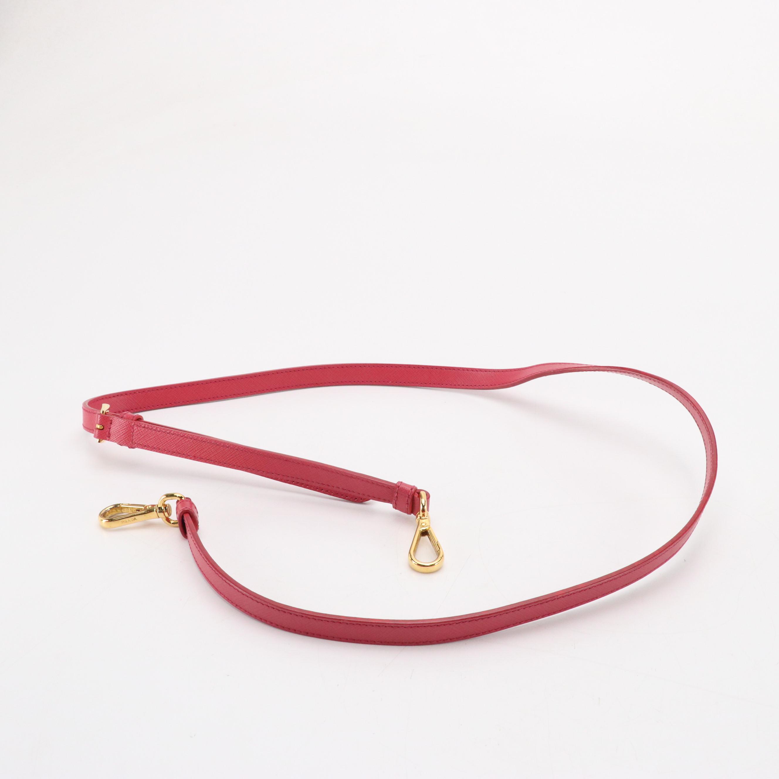 Prada Small Double Zip Galleria Two-Way Bag in Peonia Pink Saffiano Lux Leather