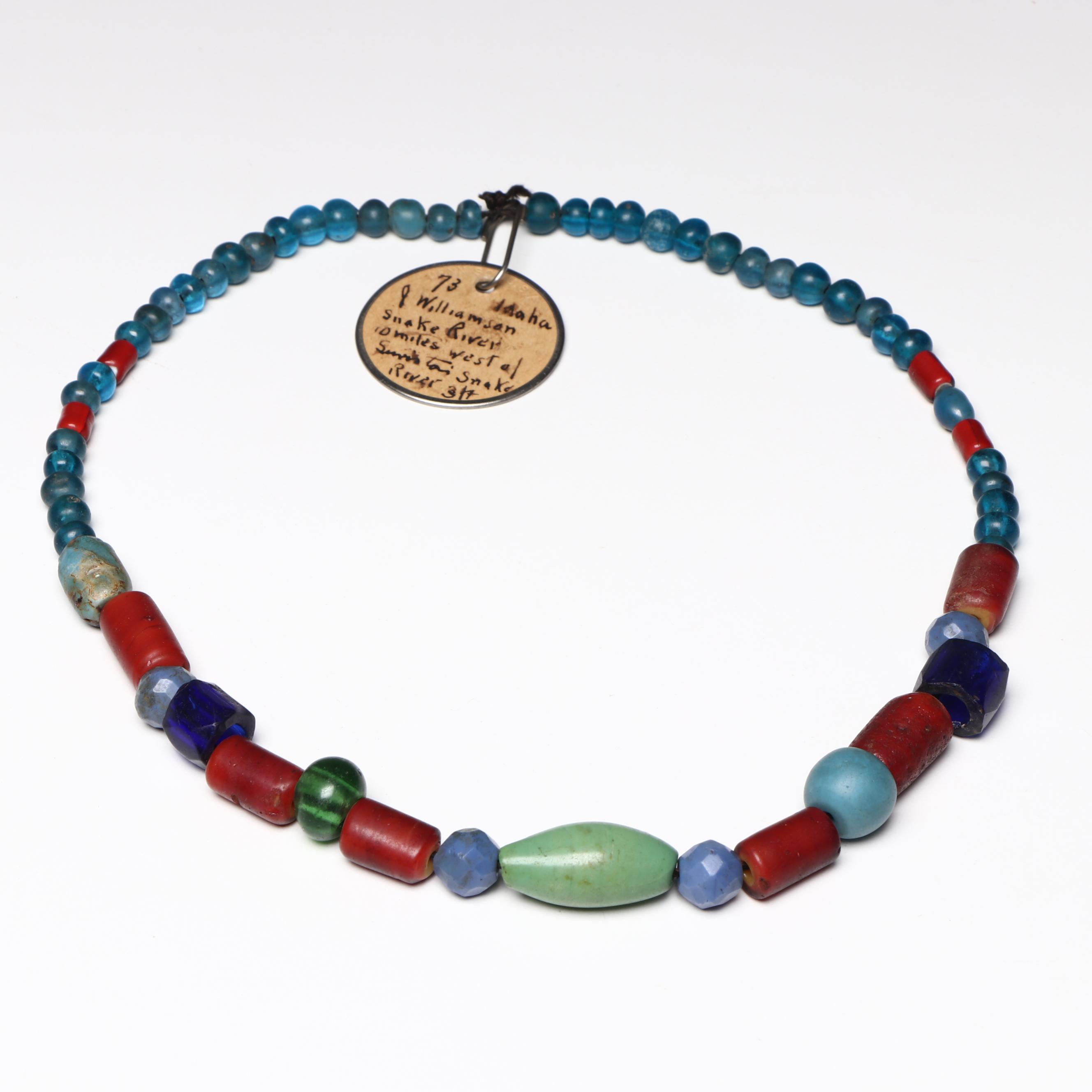 Indigenous American Pacific Northwest Stone and Glass Trade Bead Necklaces