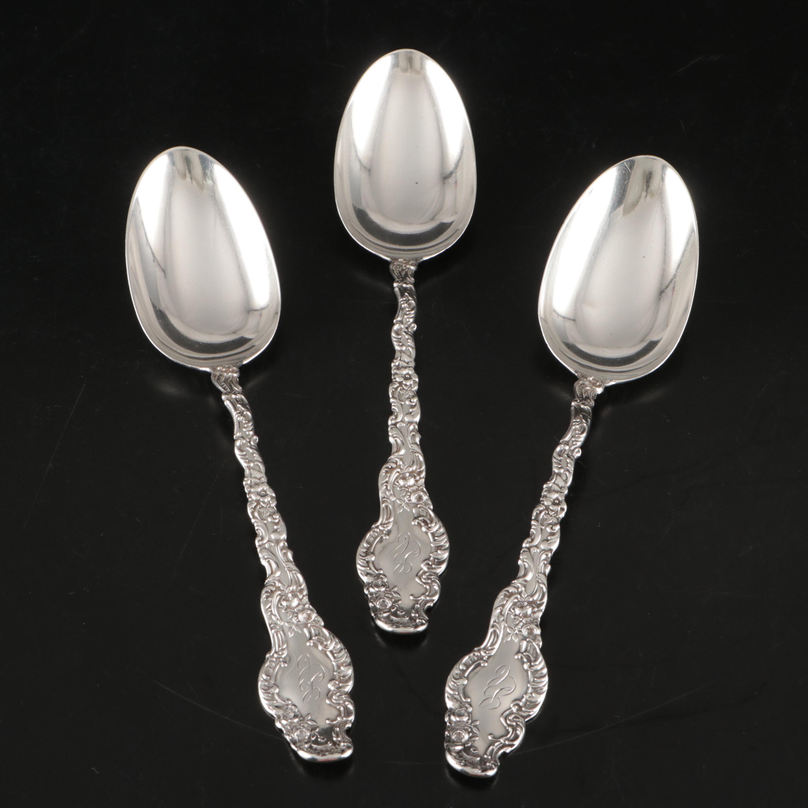 Durgin "Watteau" Sterling Silver Teaspoons, Late 19th/Early 20th Century
