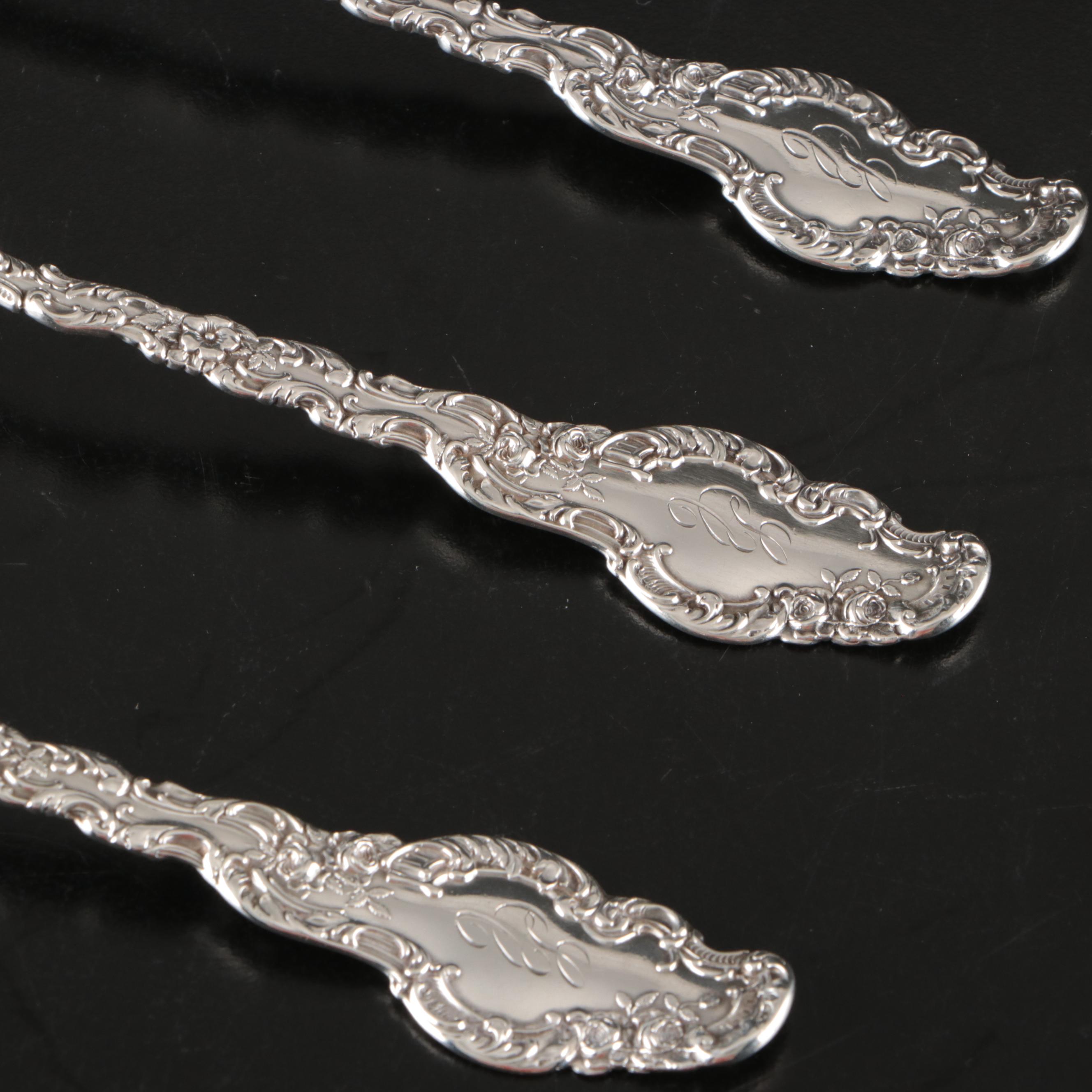Durgin "Watteau" Sterling Silver Teaspoons, Late 19th/Early 20th Century