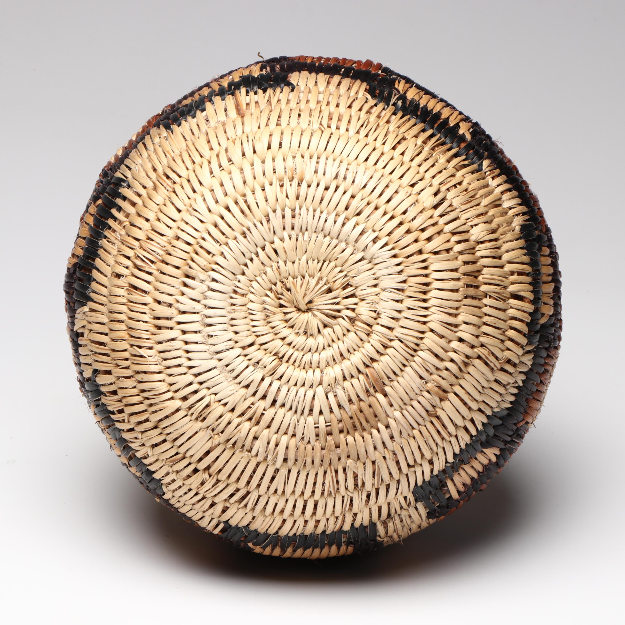 Indigenous Southwest Diné (Navajo) Coiled Basket with Platyspermum Stems