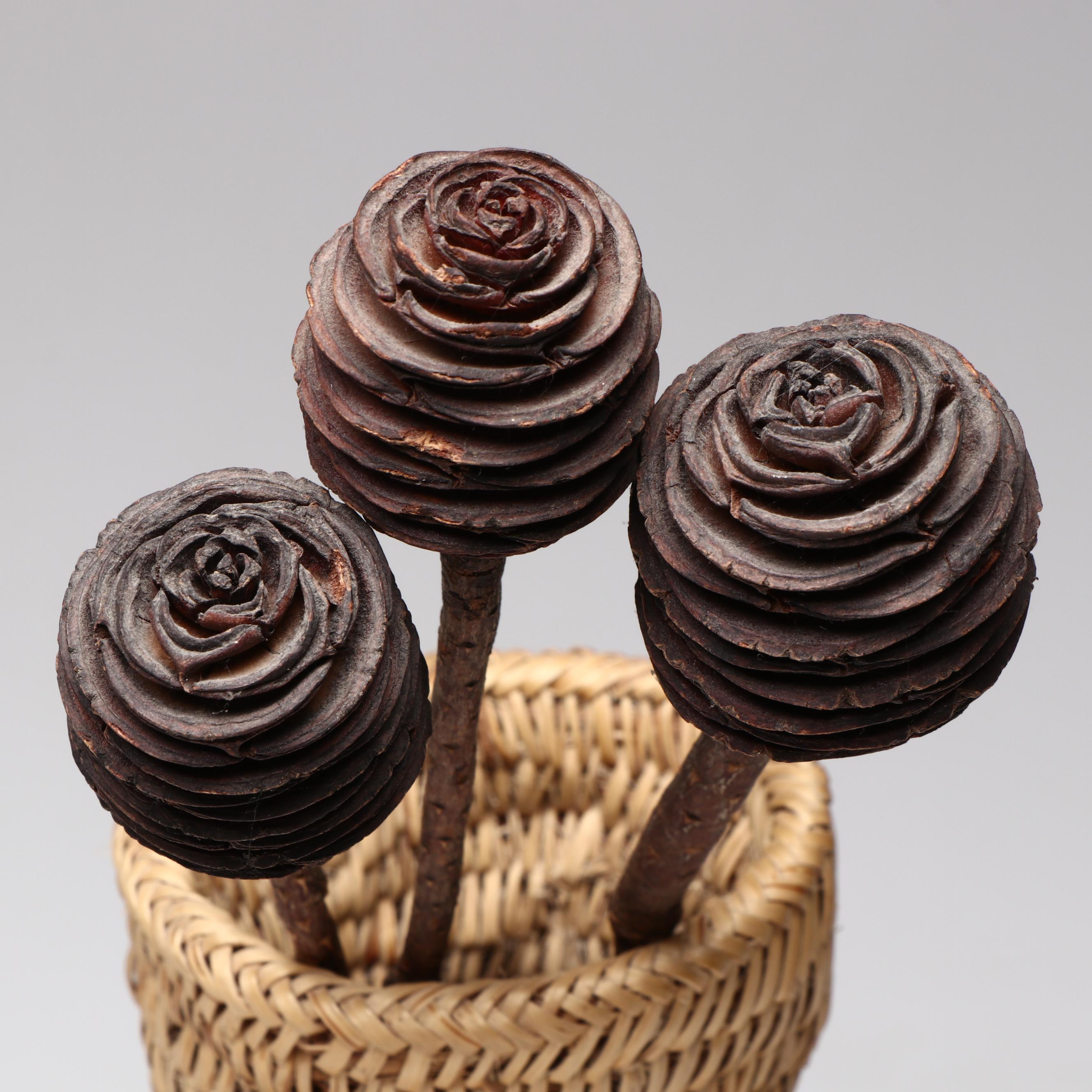 Indigenous Southwest Diné (Navajo) Coiled Basket with Platyspermum Stems