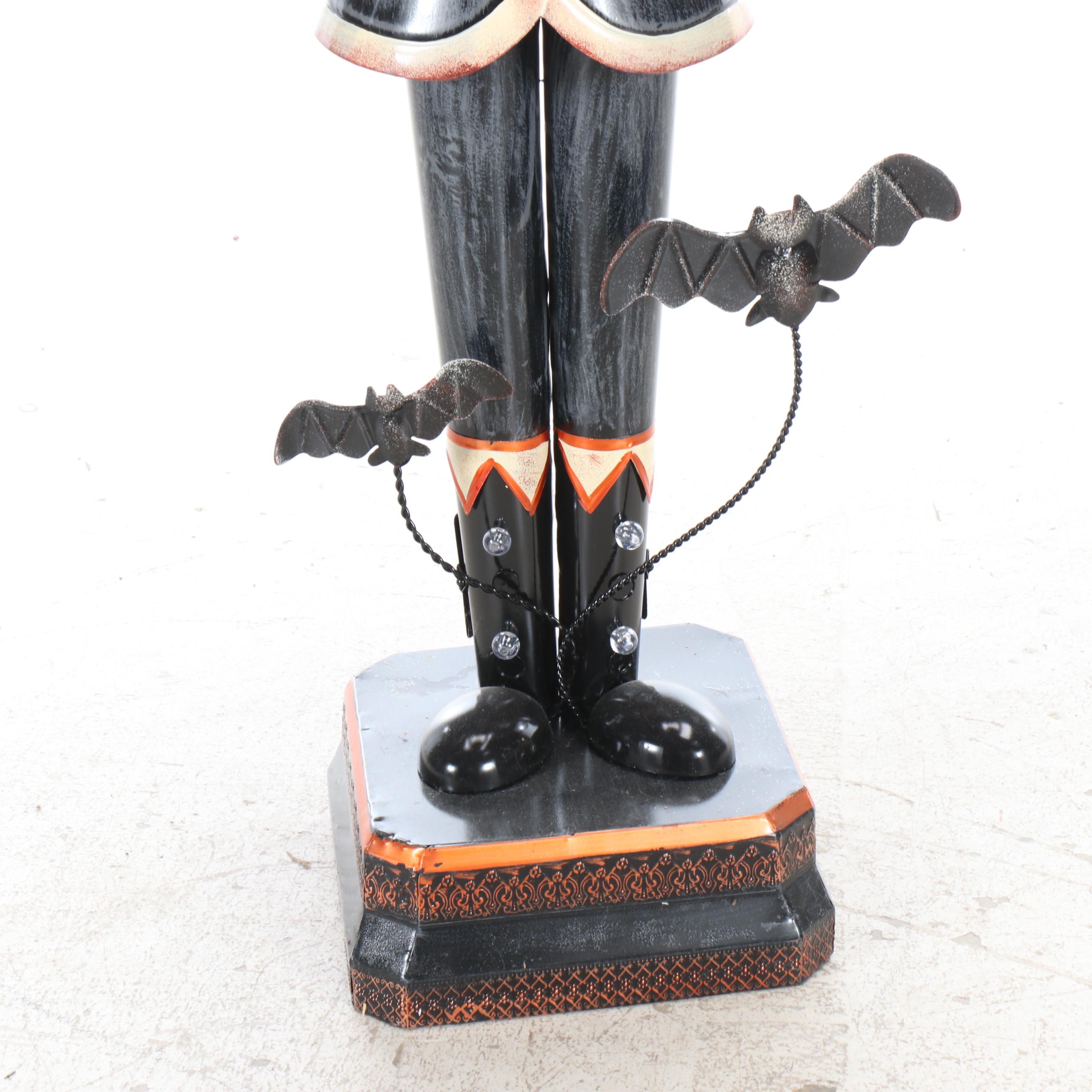 Zaer Halloween Metal Pumpkin Soldier with Candy Bowl