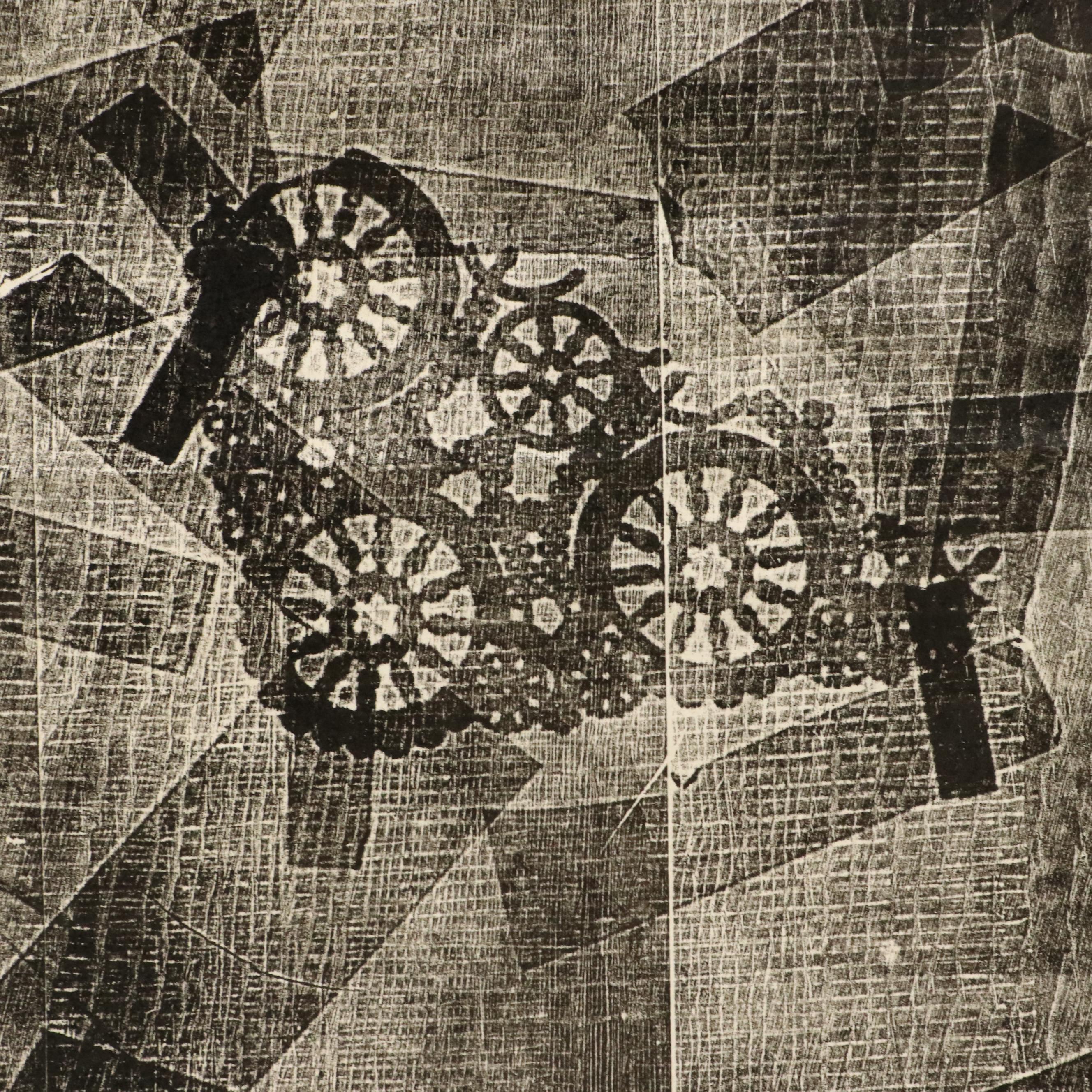 Margaret Wenstrup Abstract Collagraph and More Figural Relief Prints, 1958