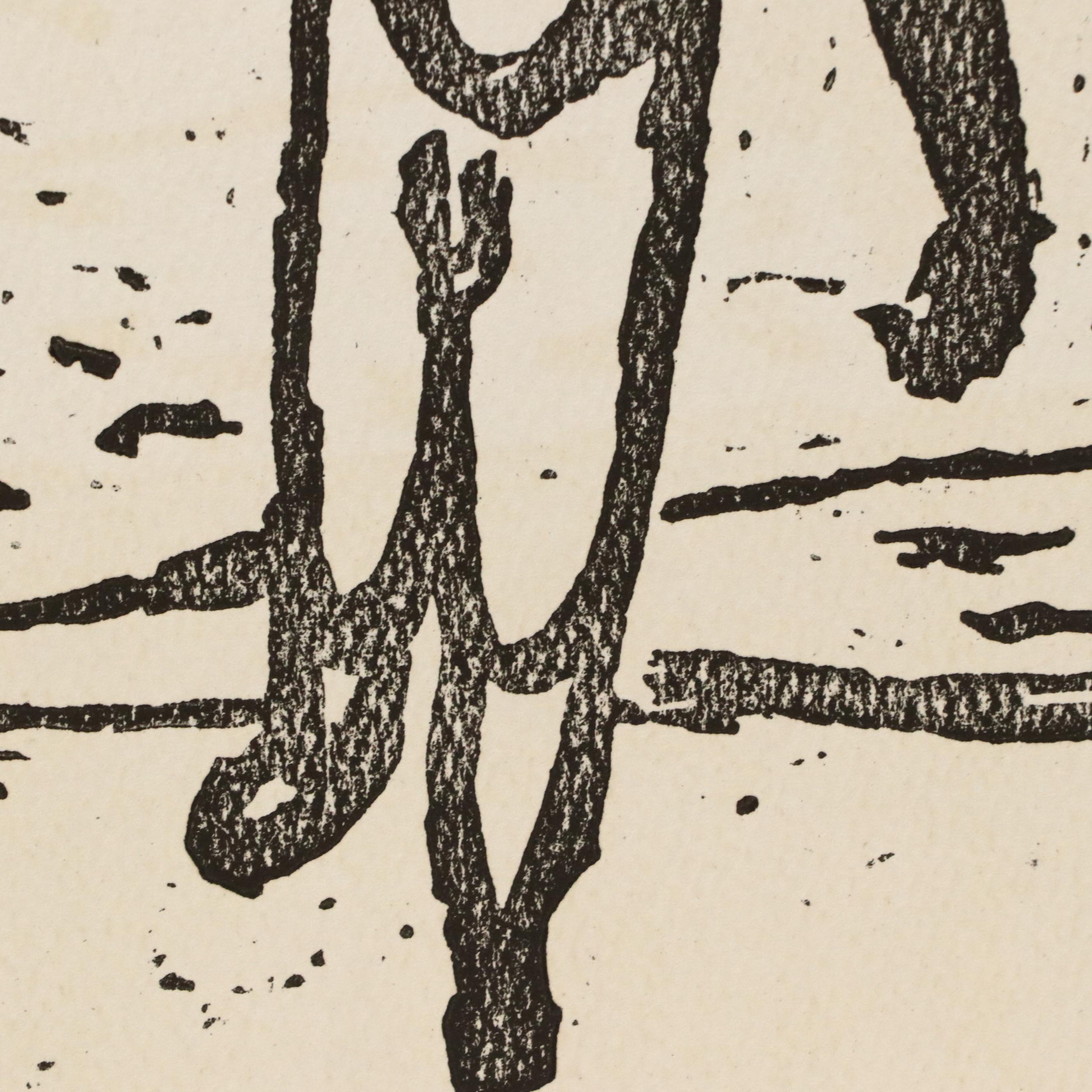 Margaret Wenstrup Abstract Collagraph and More Figural Relief Prints, 1958