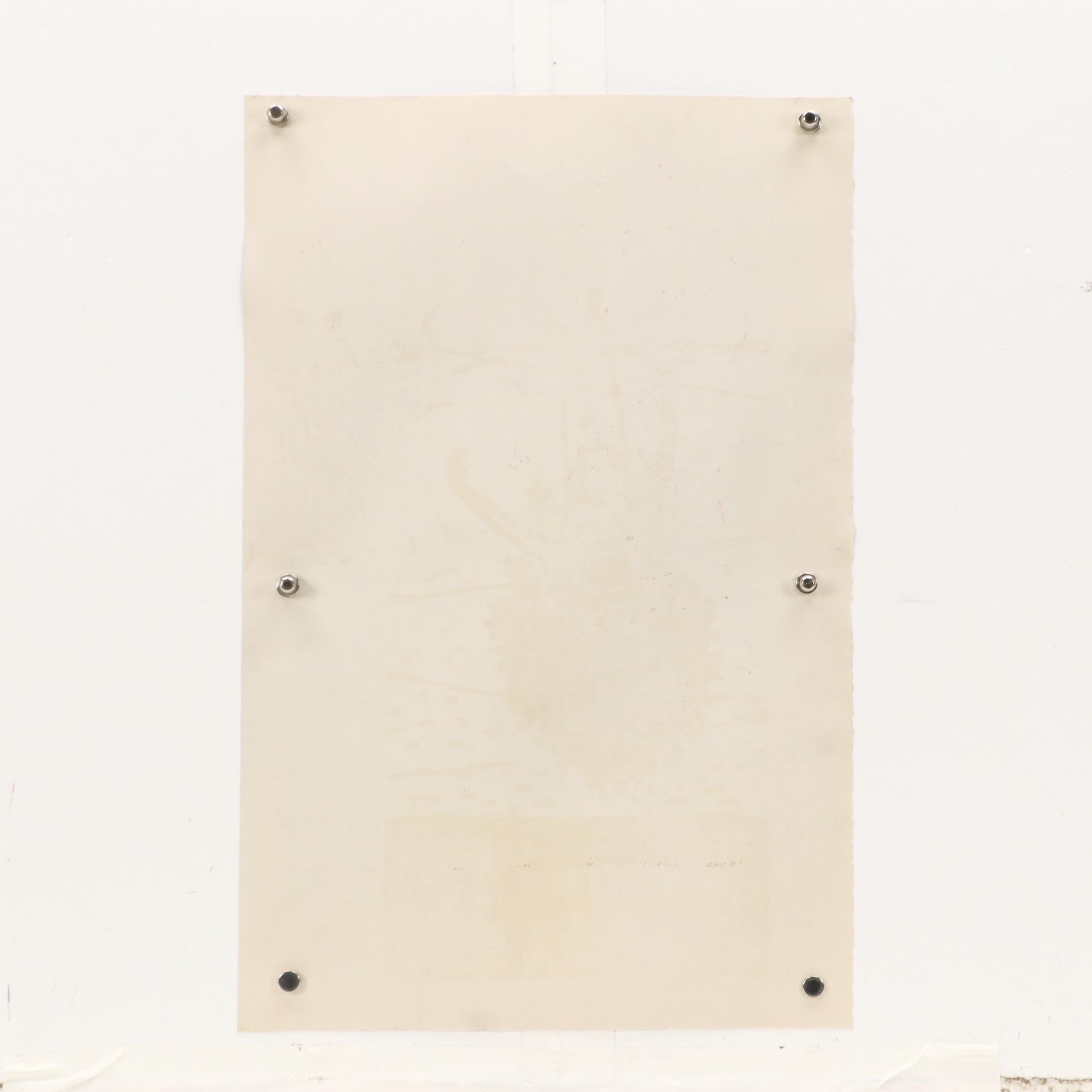 Margaret Wenstrup Abstract Collagraph and More Figural Relief Prints, 1958