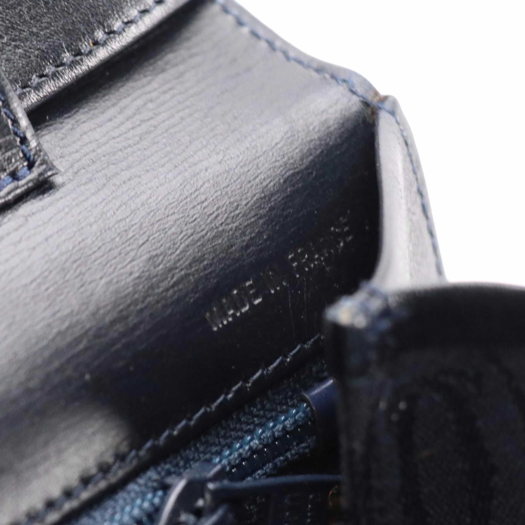 Cartier Navy Blue Leather Front-Flap Clutch/Shoulder Bag