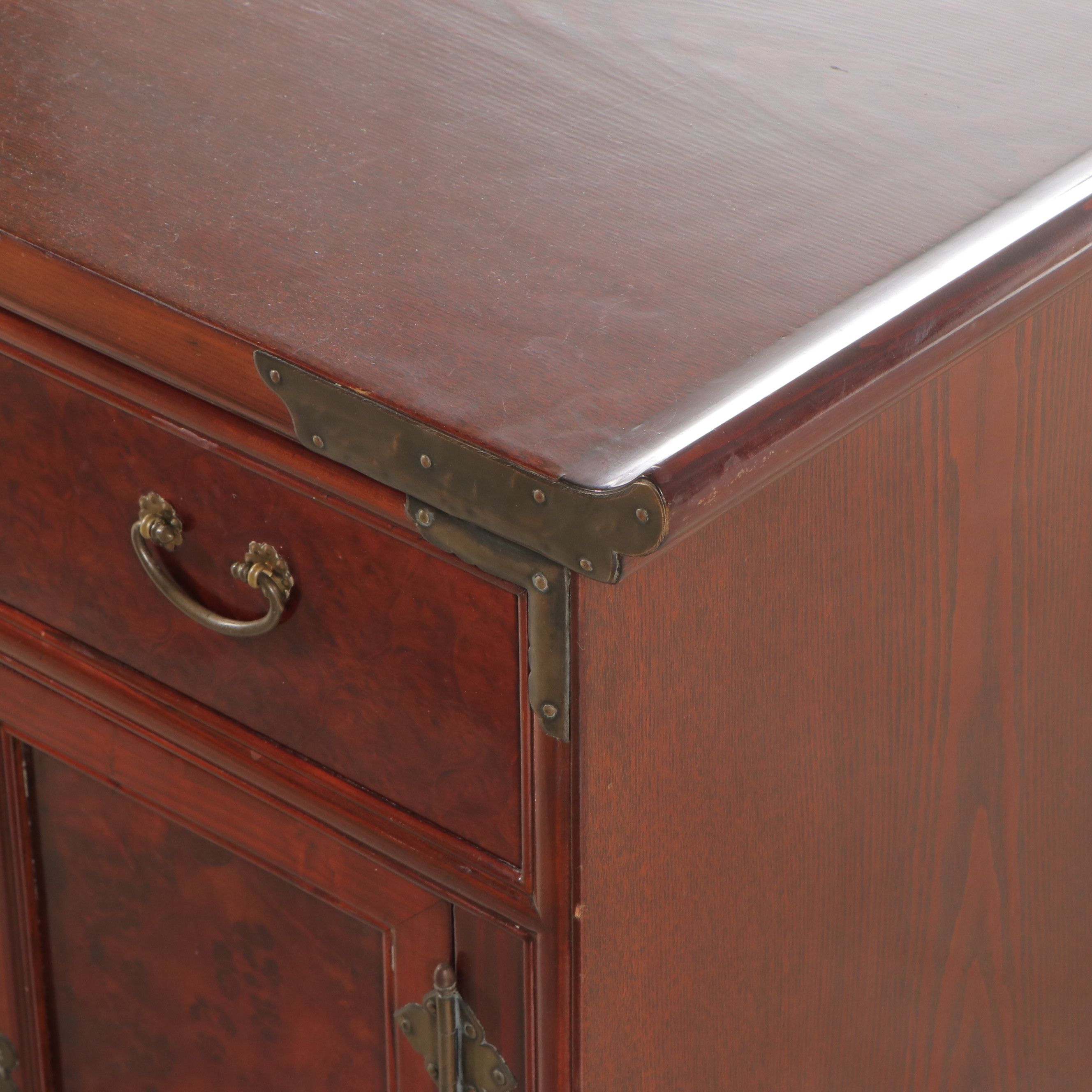 Chinese Burlwood and Elm Buffet, 20th Century