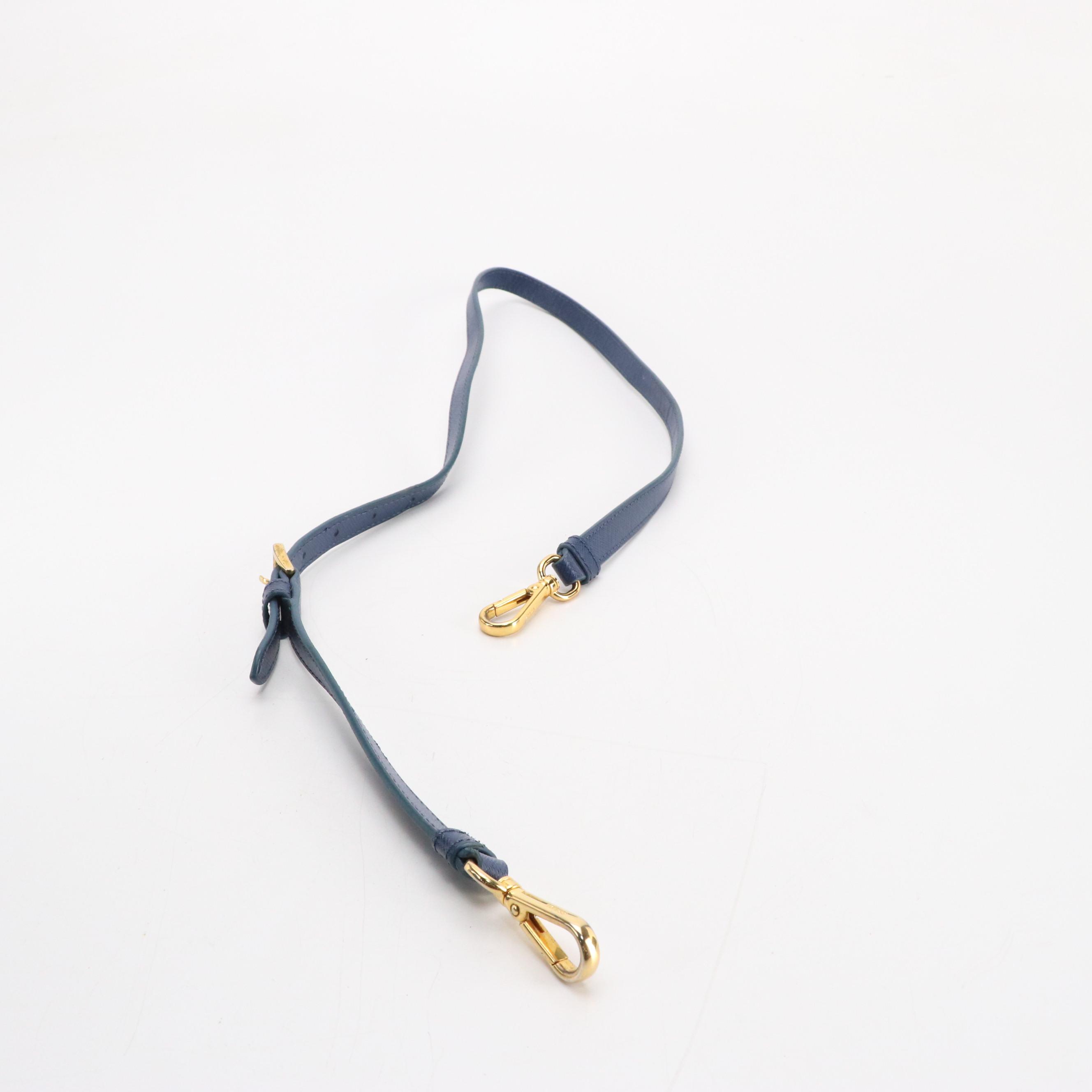 Prada Medium Double Zip Galleria Two-Way Bag in Dark Blue Saffiano Lux Leather