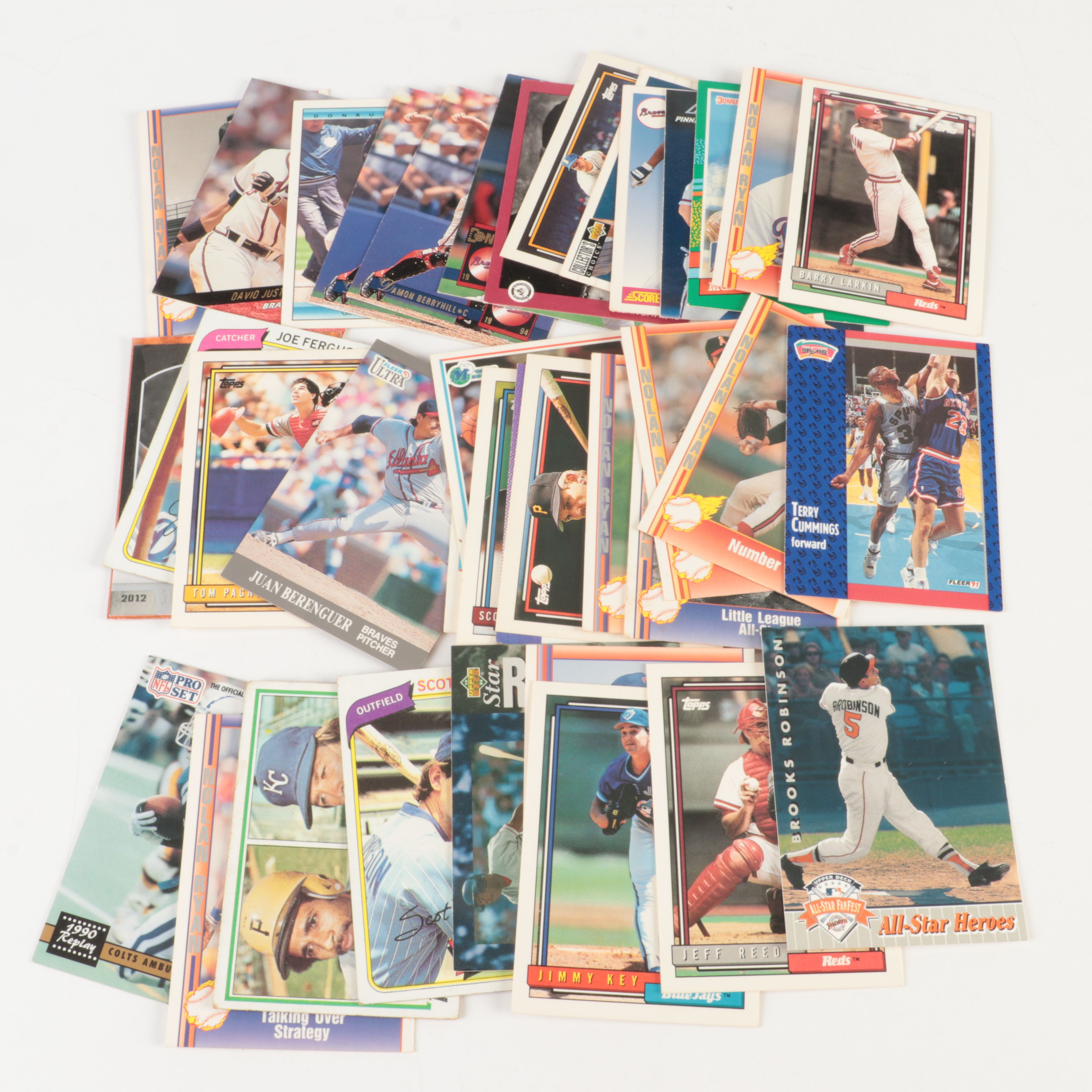Collection of Over 600 Sports Cards and Vintage Wooden Baseball Bat