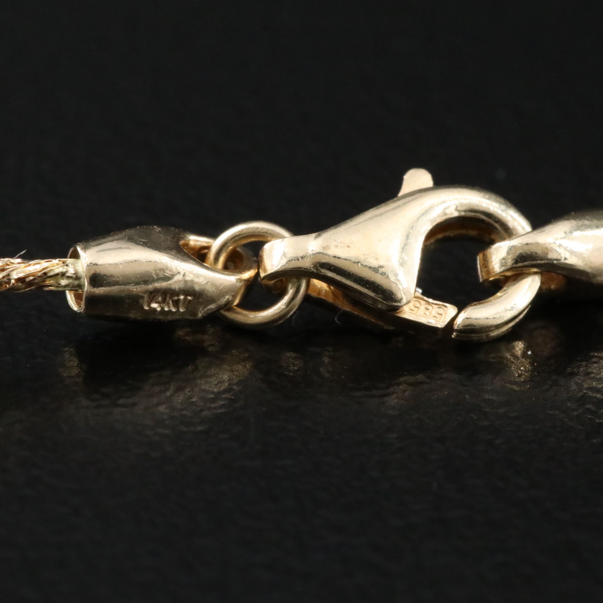 14K Rock Crystal Mesh Station Necklace