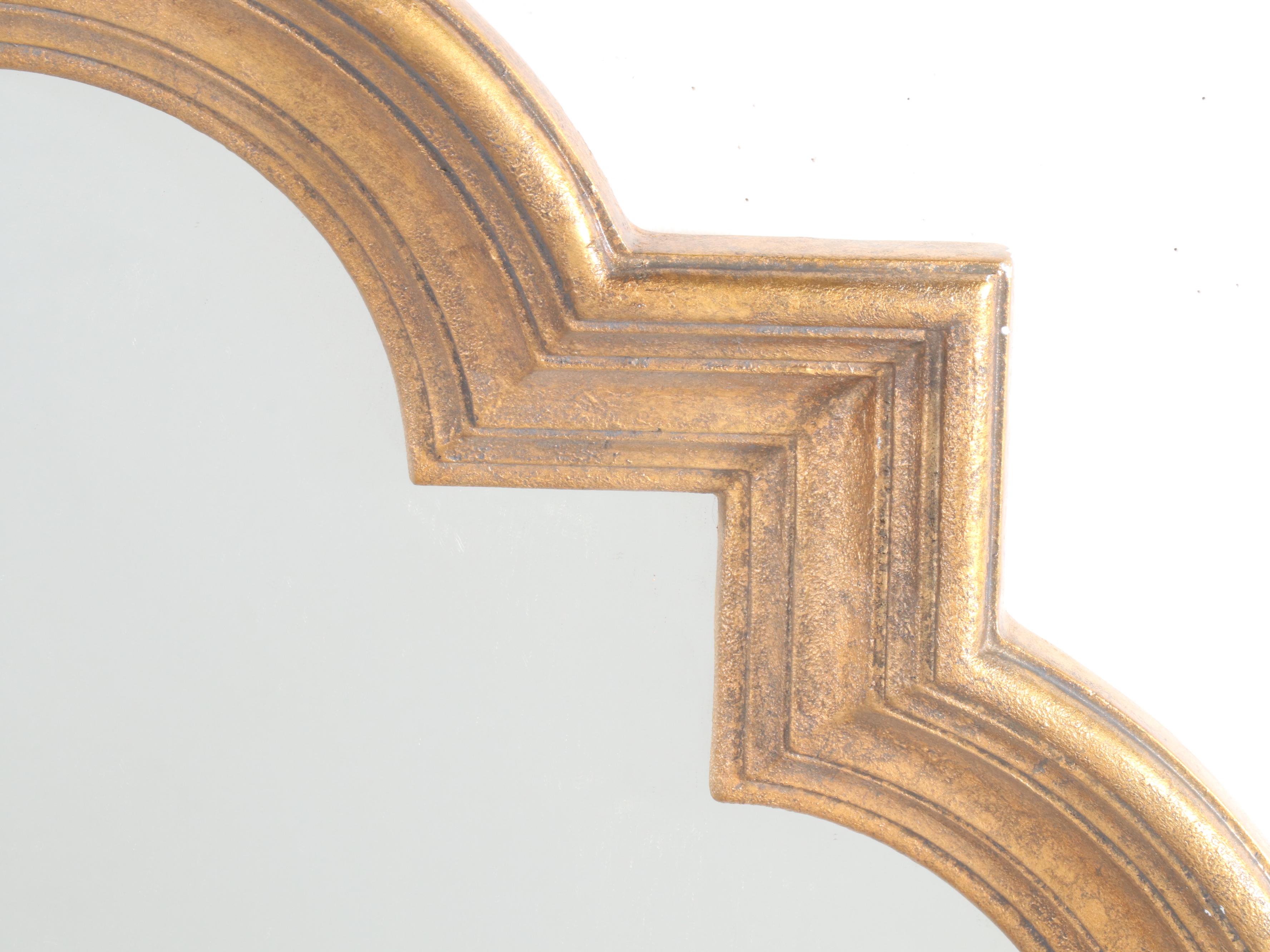 Italian Style Gilt Quatrefoil  Wall Mirror
