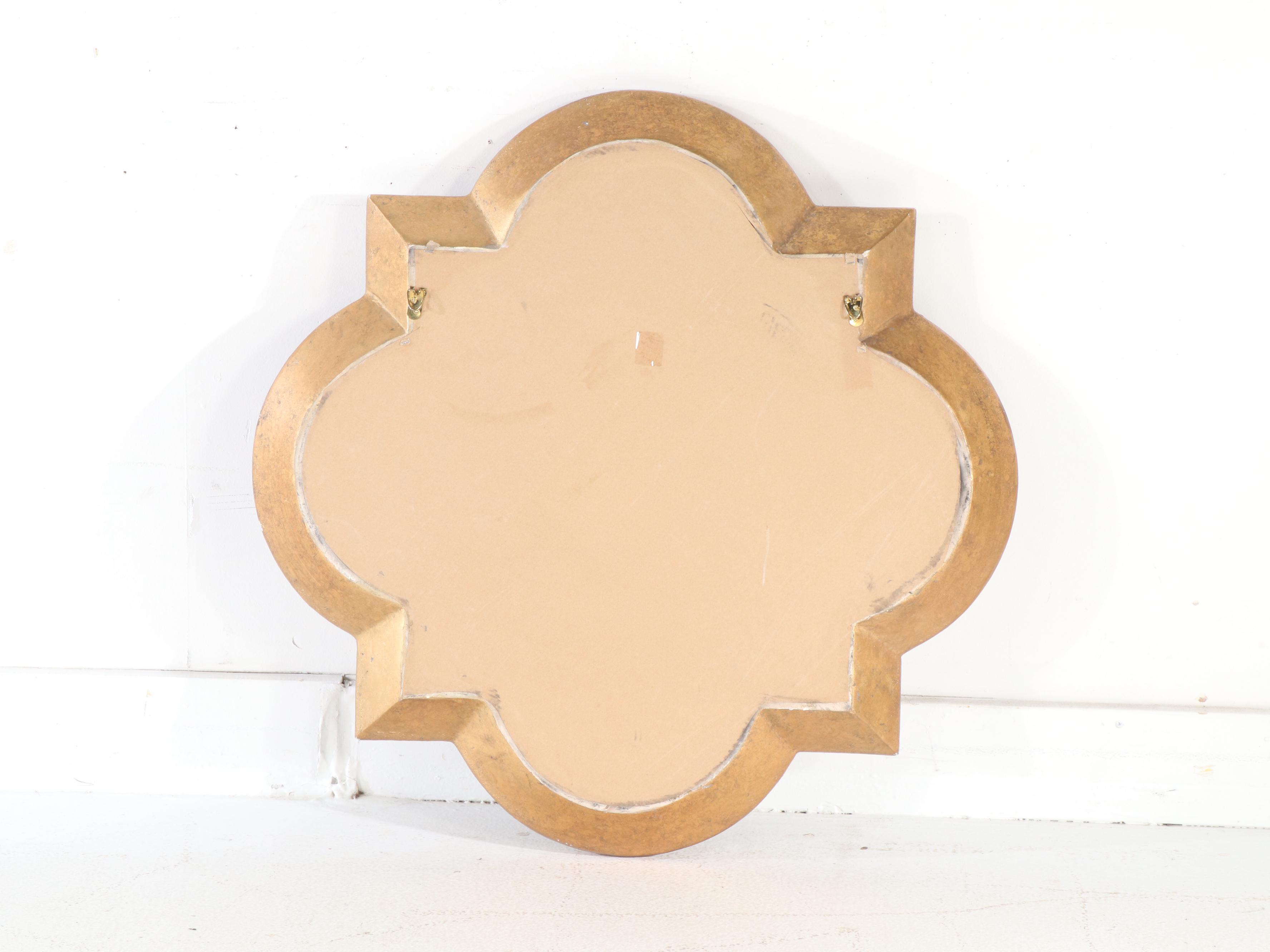 Italian Style Gilt Quatrefoil  Wall Mirror