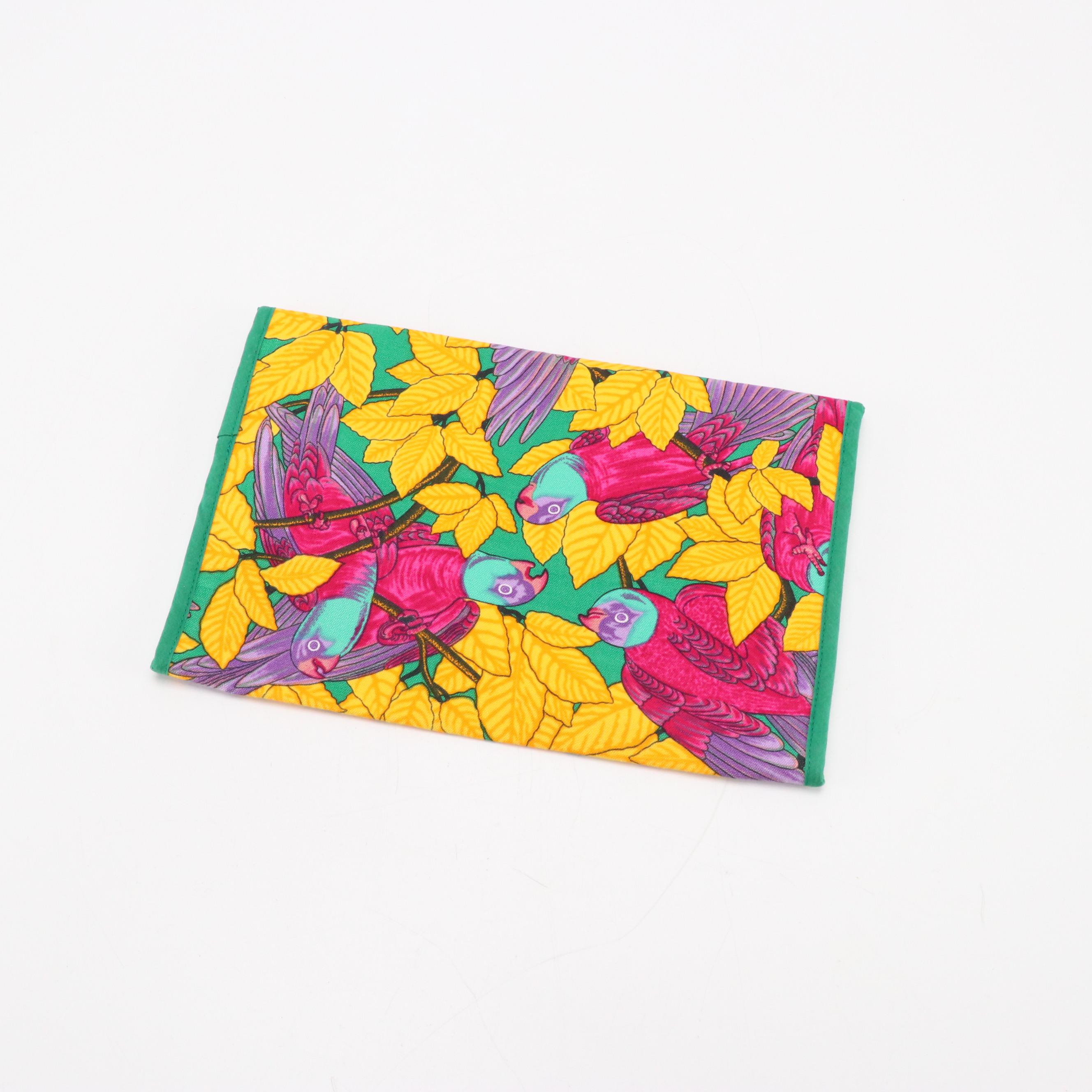 Hermès Snap Front Flap Pouch in Parrot Printed Cotton Canvas