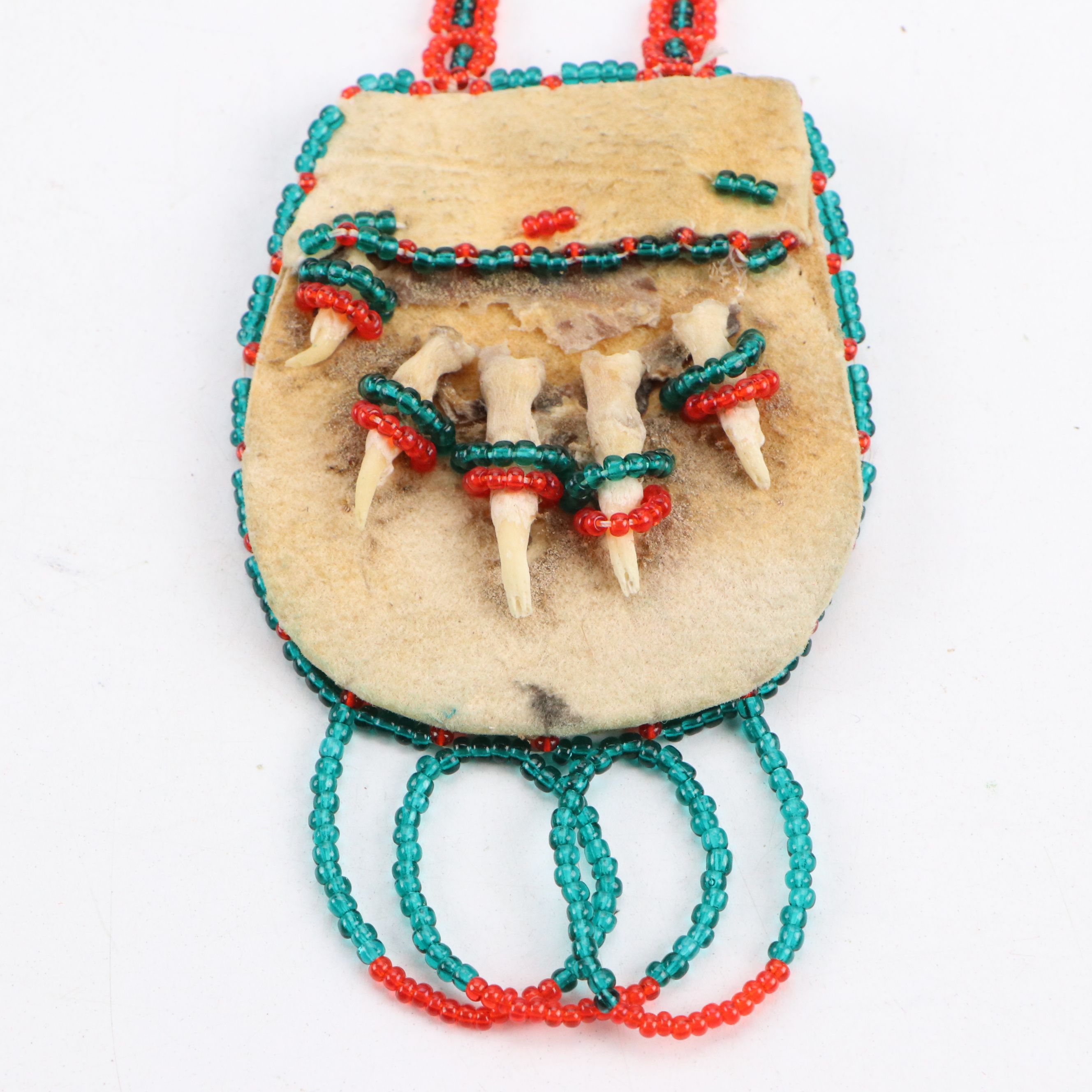 Indigenous American Hand-Beaded Pouches and Floral Beadwork Panels