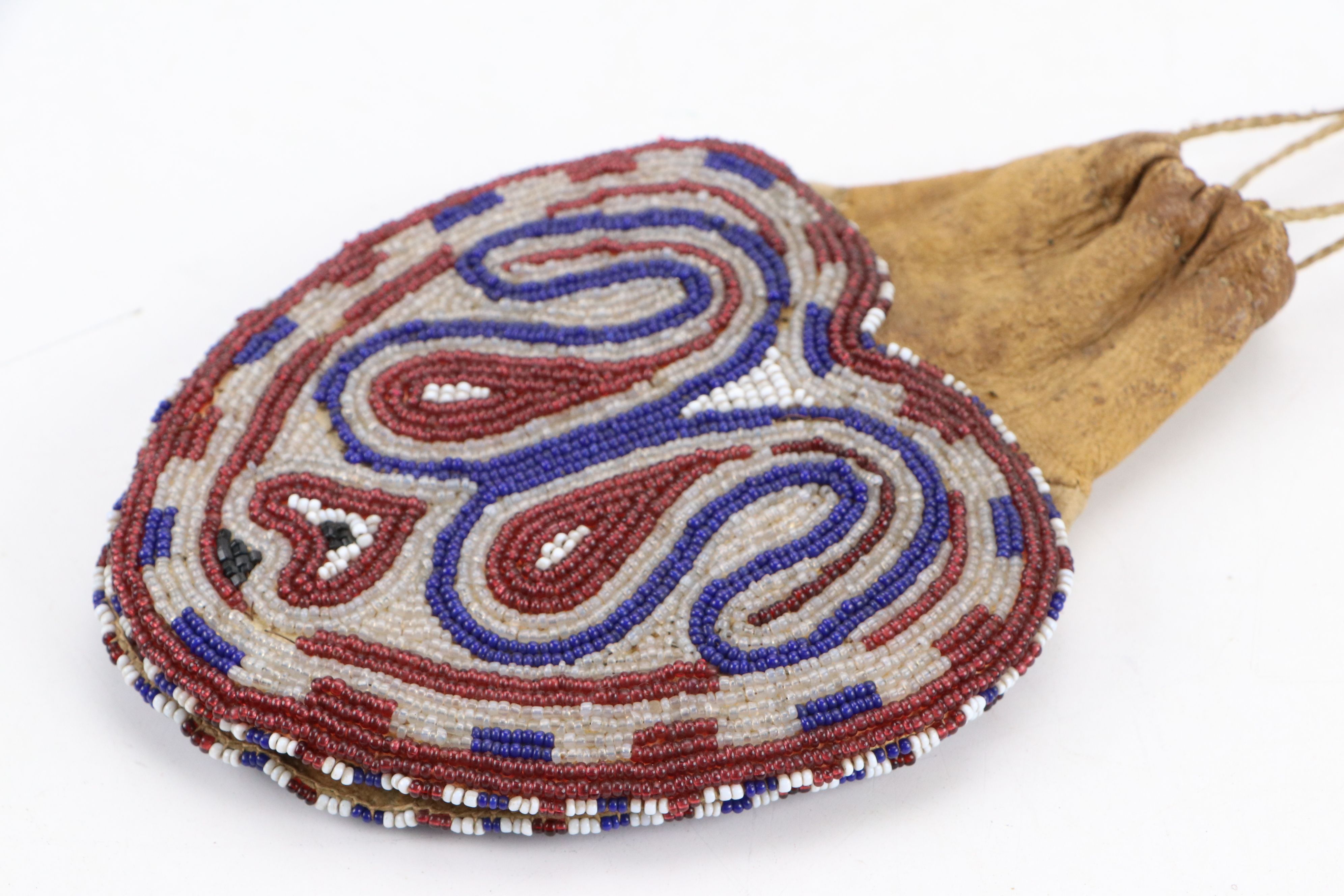 Indigenous American Hand-Beaded Pouches and Floral Beadwork Panels