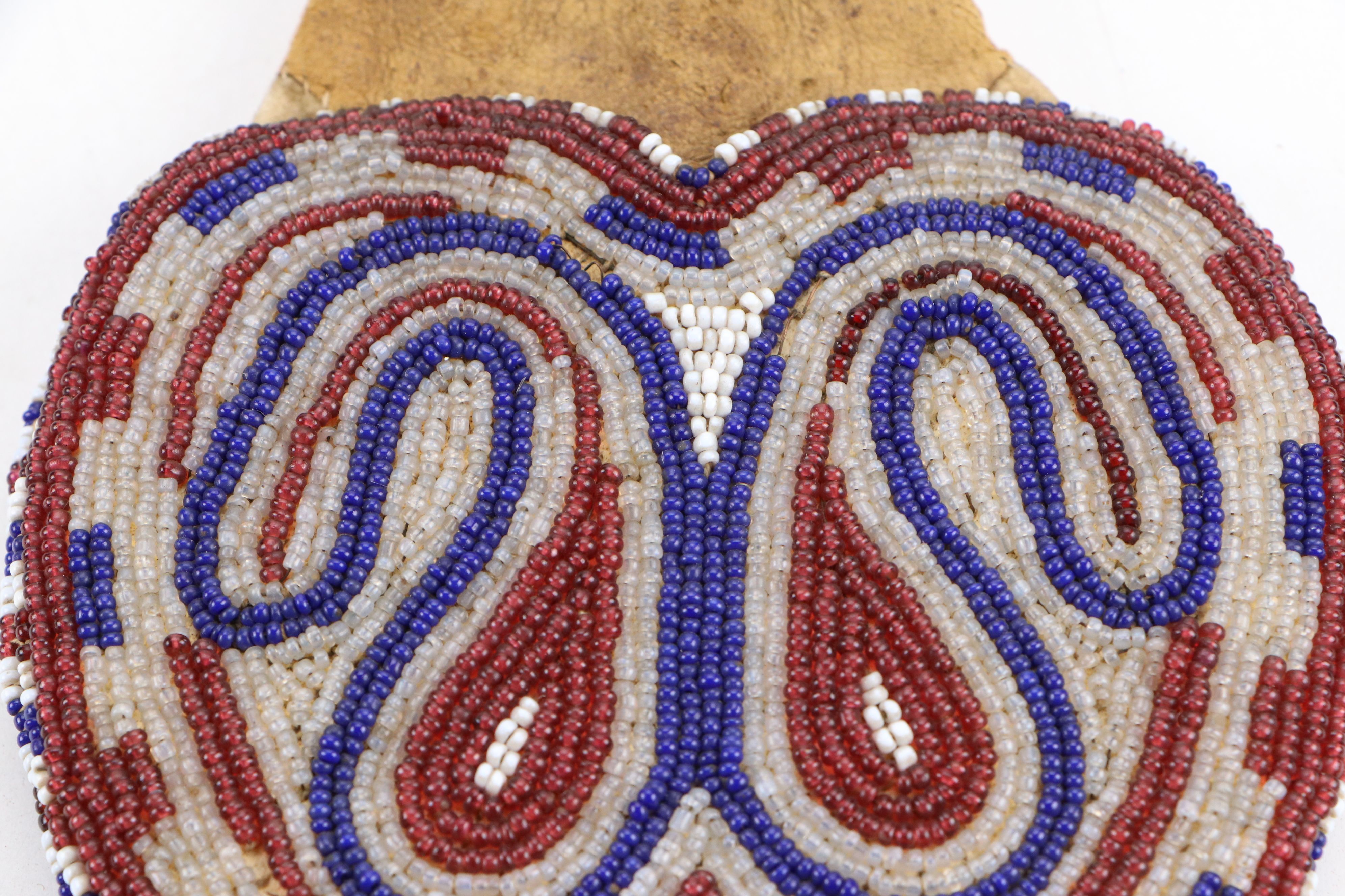 Indigenous American Hand-Beaded Pouches and Floral Beadwork Panels