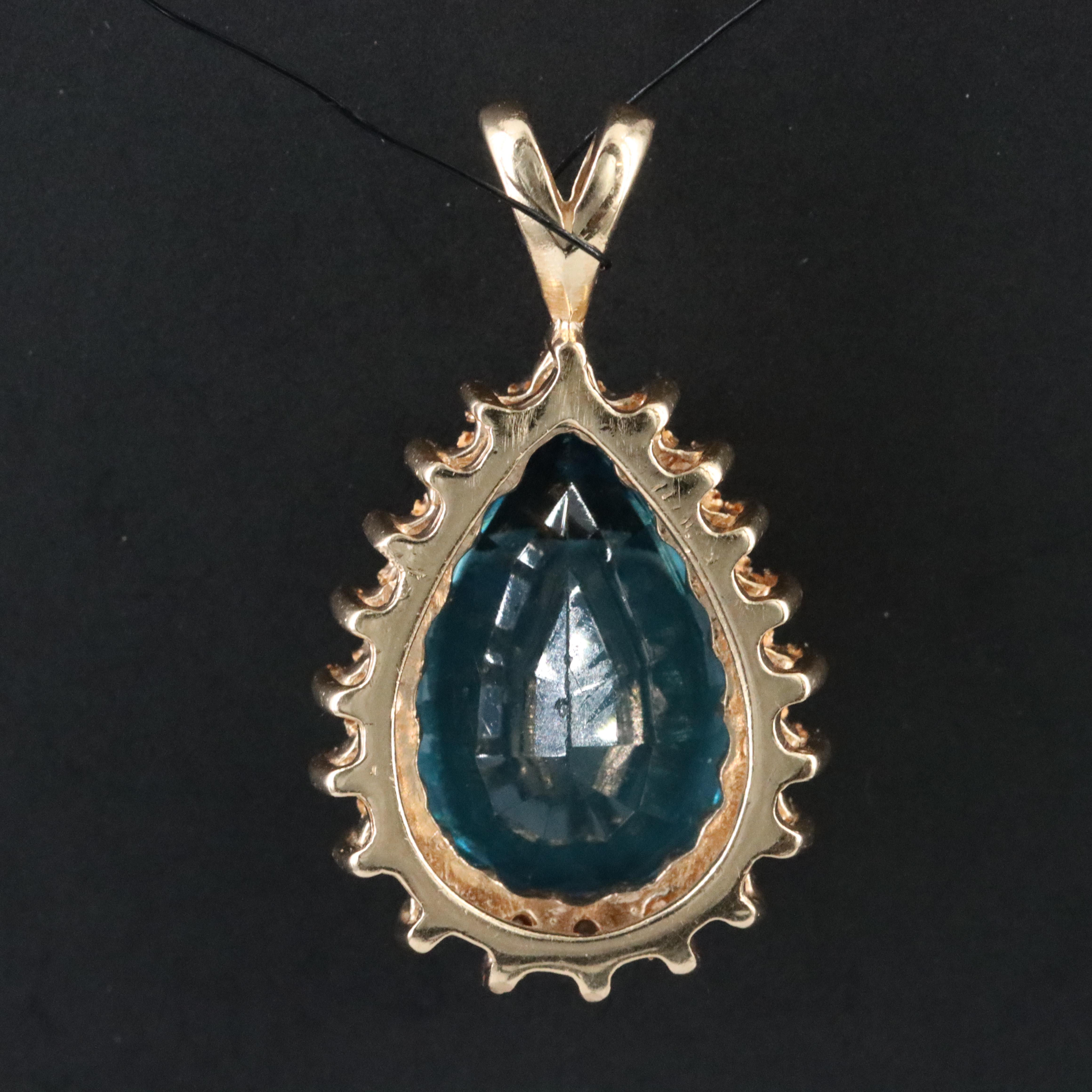 14K Topaz and Diamond Pendant