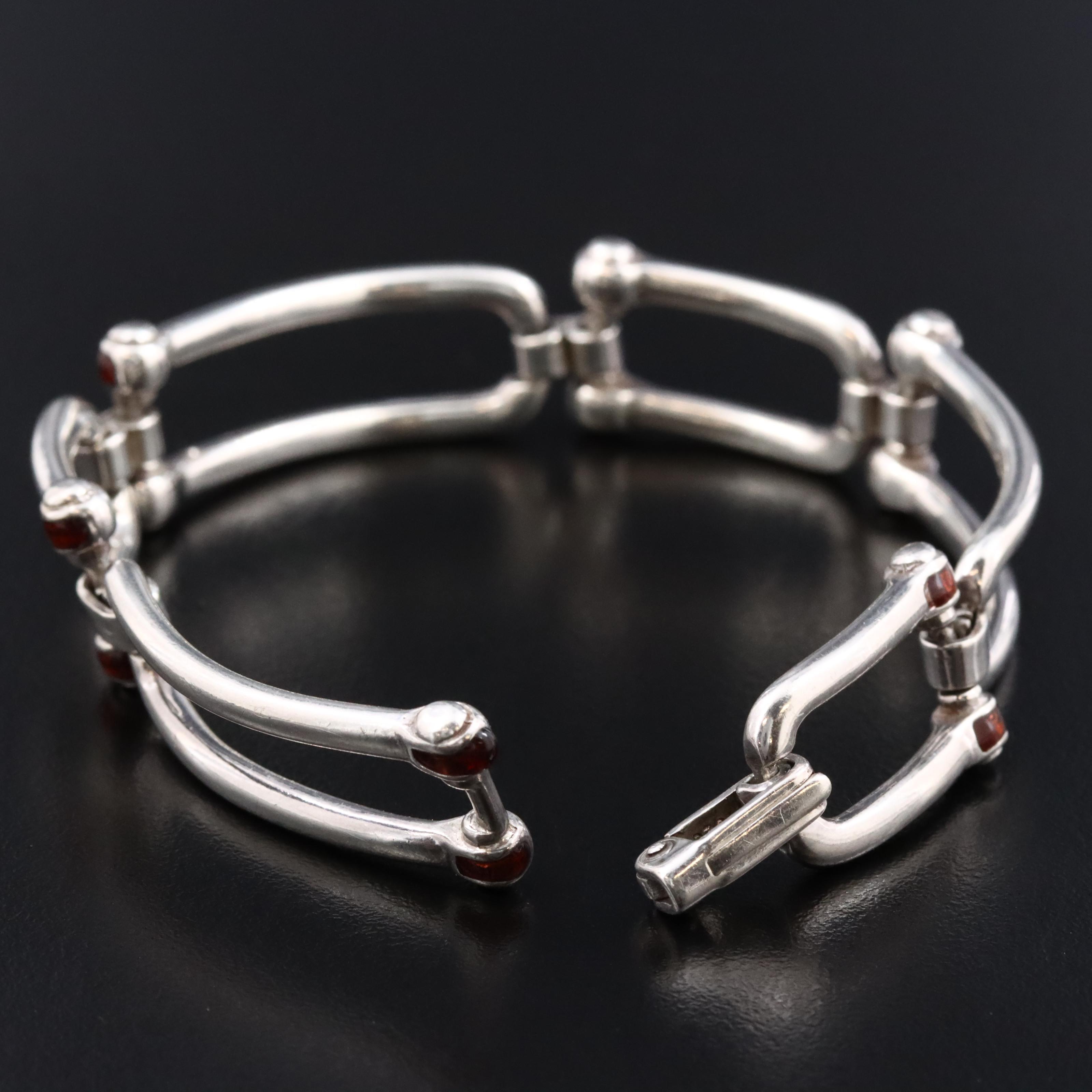 Gucci Sterling Horse Shackle Link Bracelet with Enamel Accents