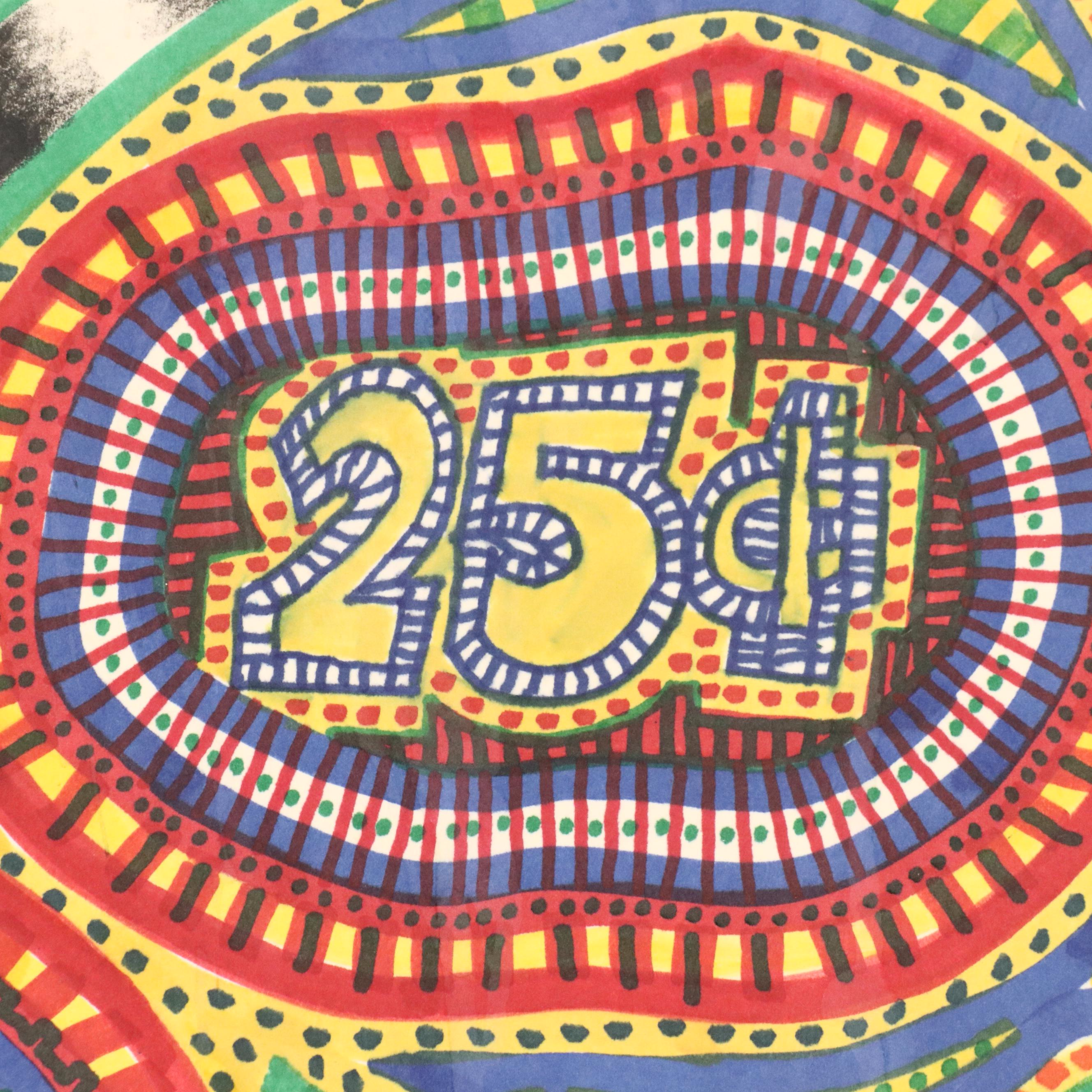 Margaret Wenstrup Abstract Marker Drawings with Geometric Patterns, 1990s