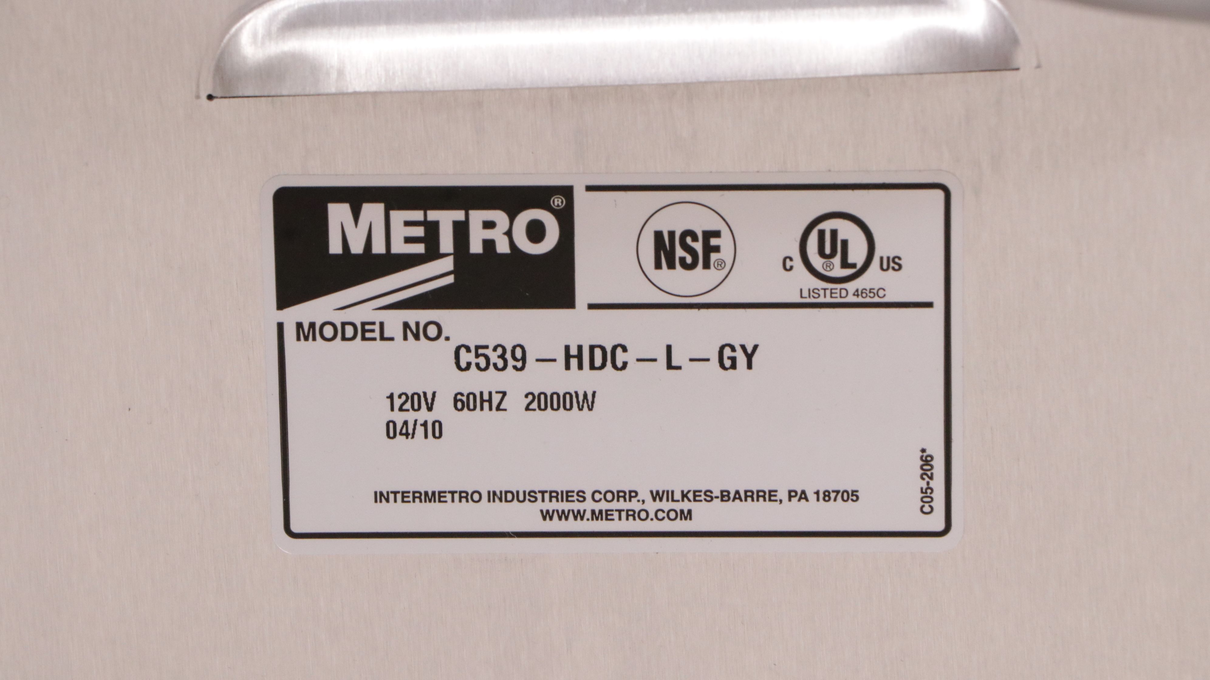 Metro Commercial Holding Oven