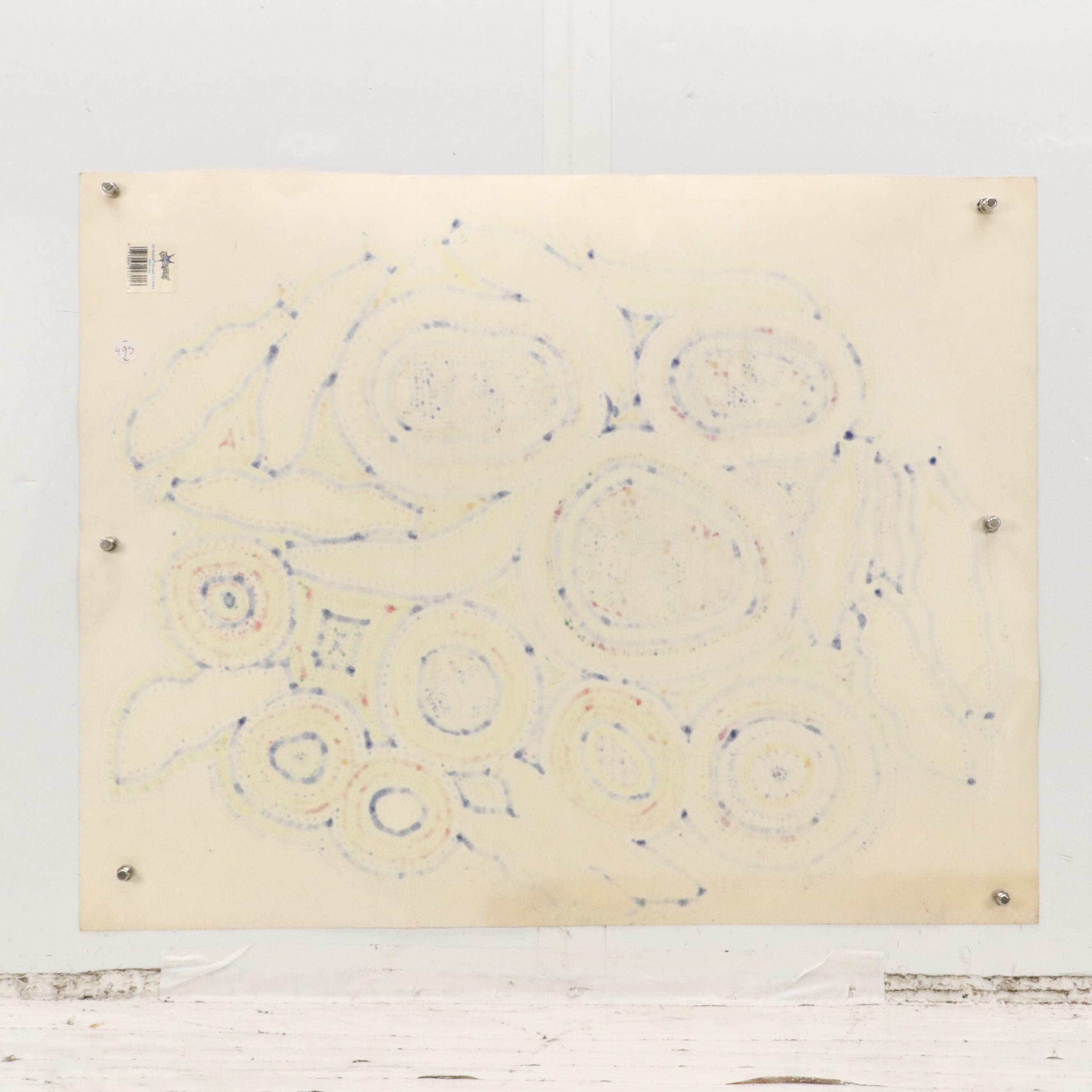 Margaret Wenstrup Abstract Marker Drawings with Geometric Patterns, 1990s