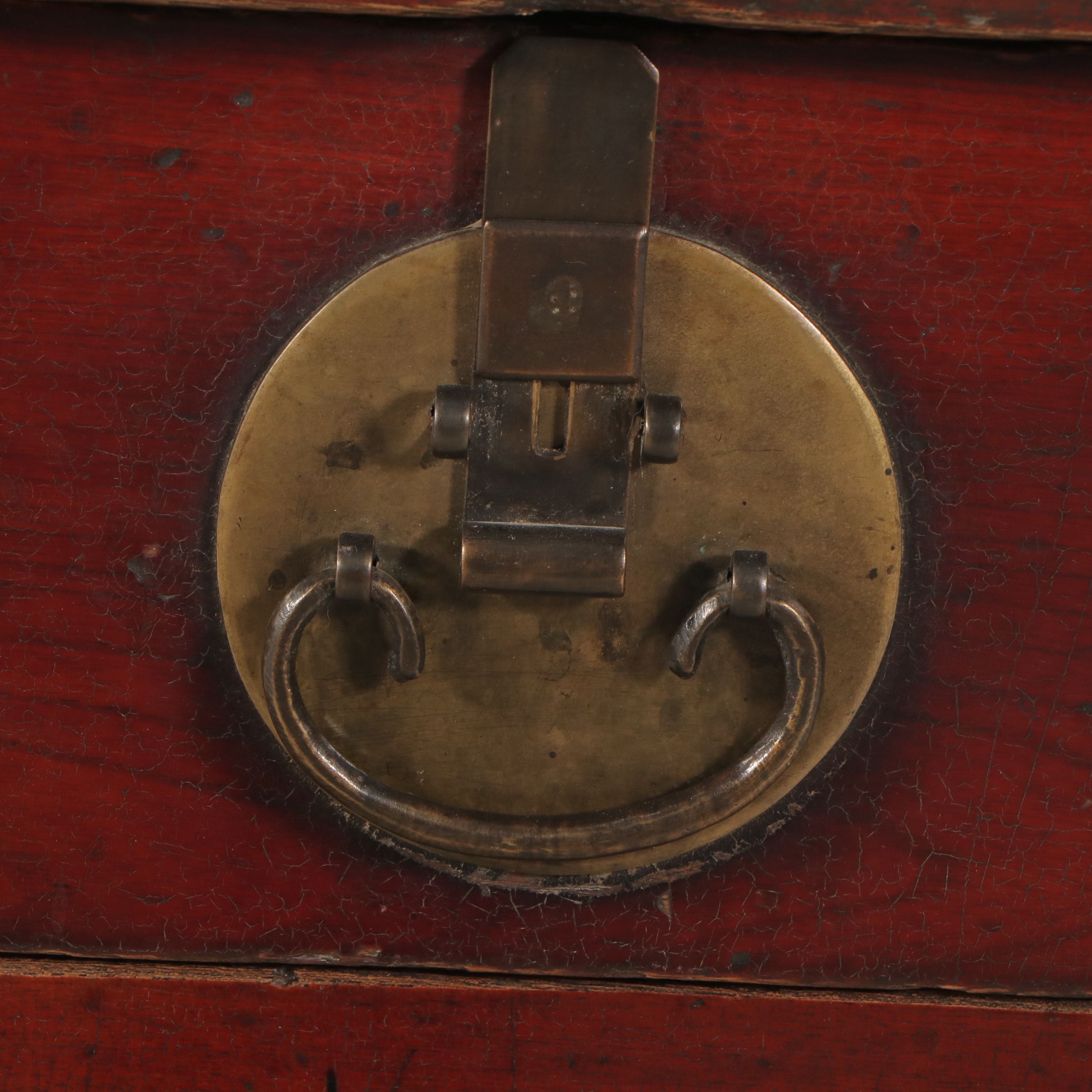 Chinese Red Lacquered Wood Altar-Style Cabinet