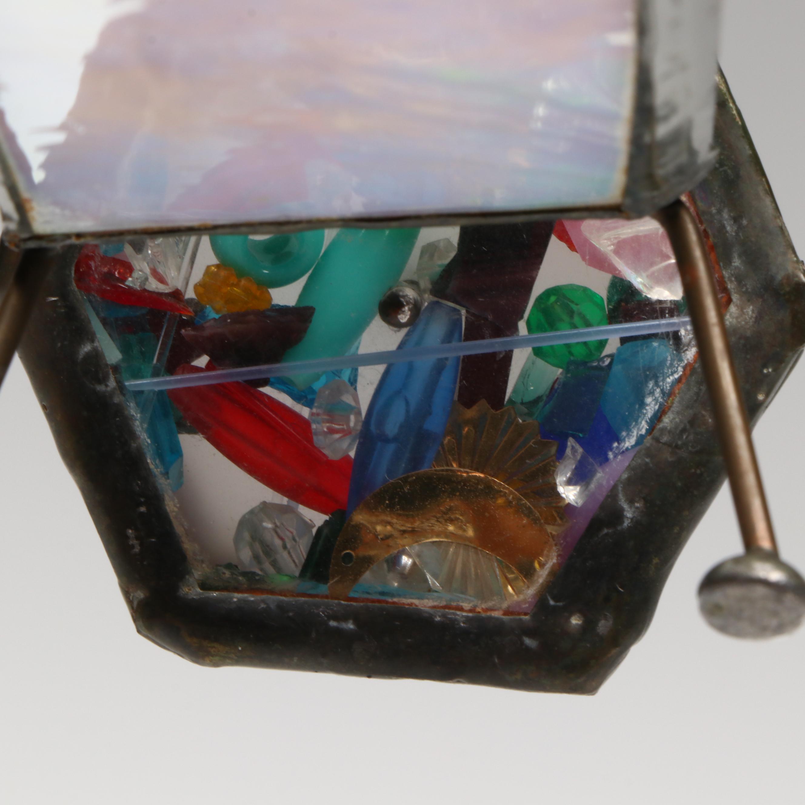 Handmade Iridescent Glass and Metal Kaleidoscope