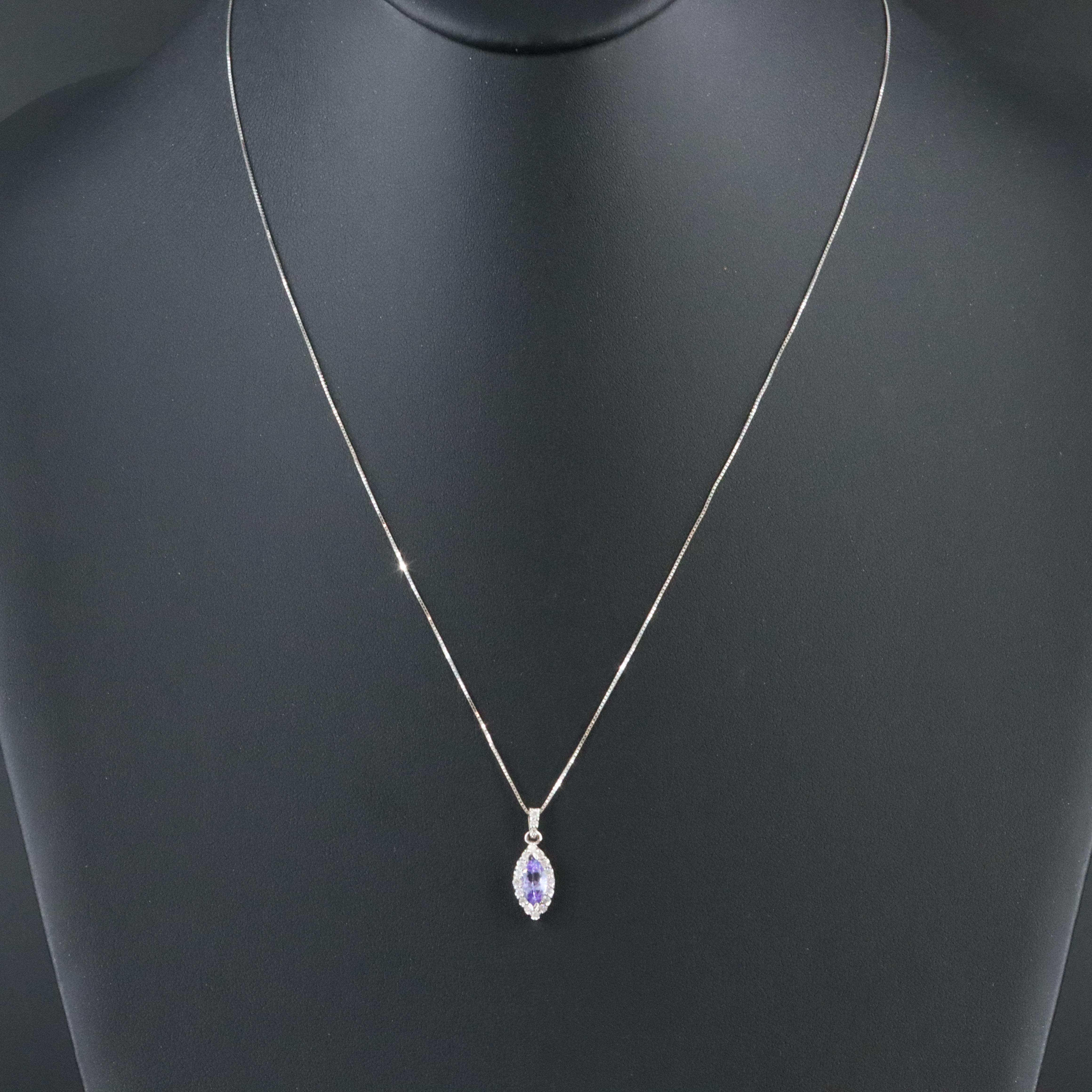 14K Tanzanite and Diamond Pendant Necklace