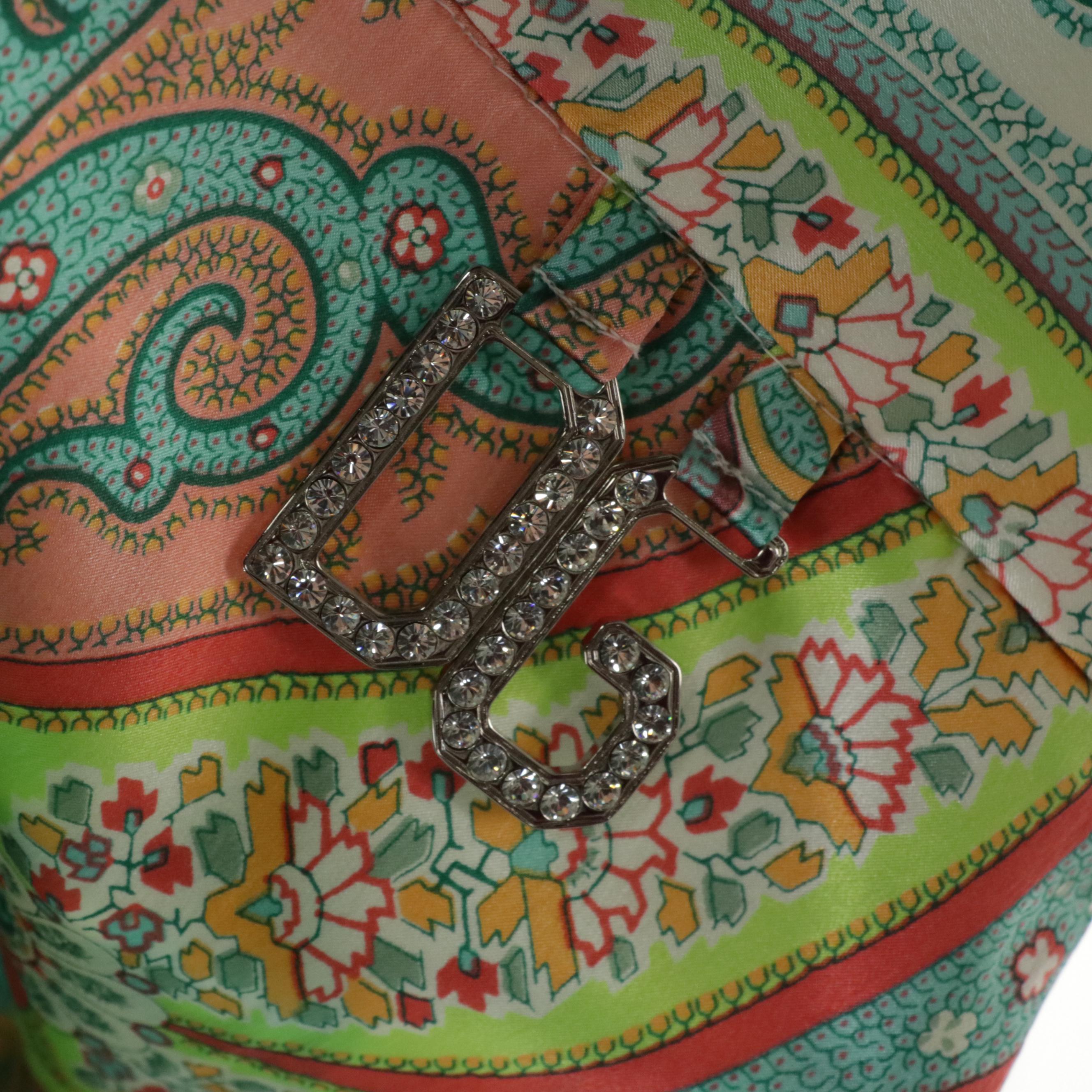 Dolce & Gabbana Silk Paisley Printed Straight-Leg Pleated Trousers, With Tag