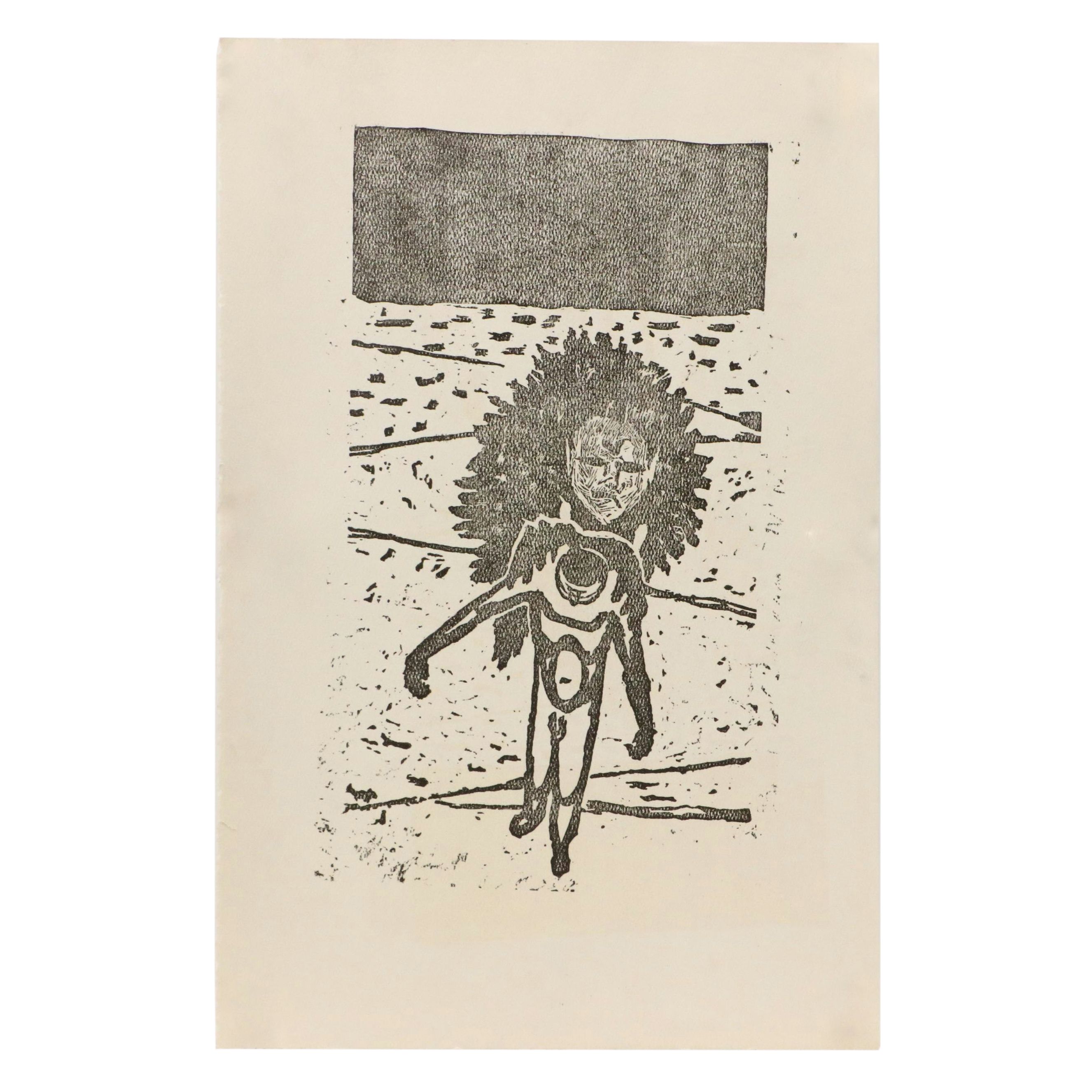 Margaret Wenstrup Abstract Collagraph and More Figural Relief Prints, 1958