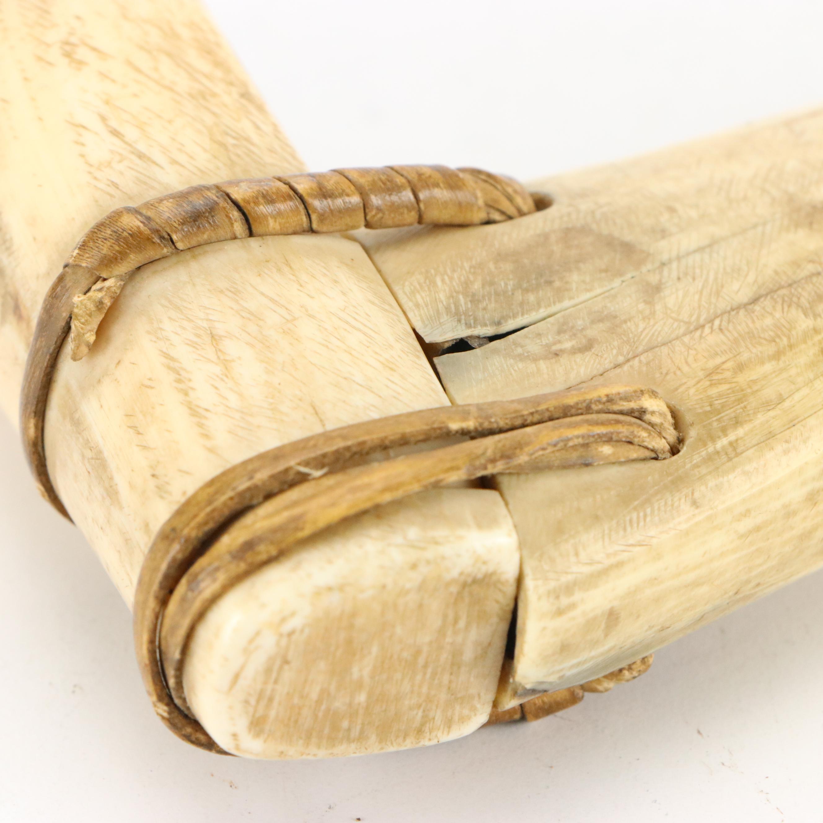 Arctic Indigenous Bone and Antler Hide Scrapers with Other Carved Wood Knives