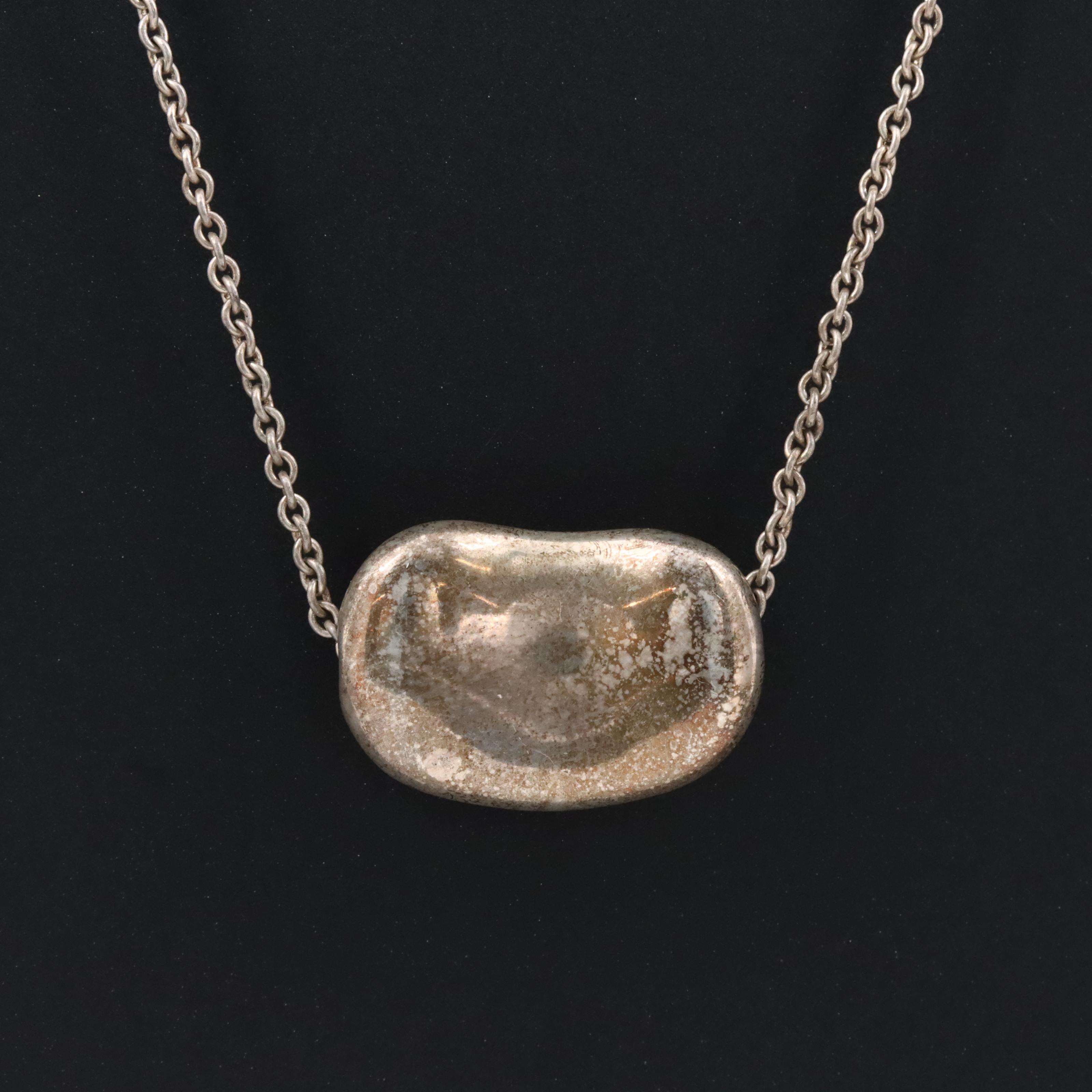 Elsa Peretti for Tiffany & Co. Bean Design Sterling Necklace