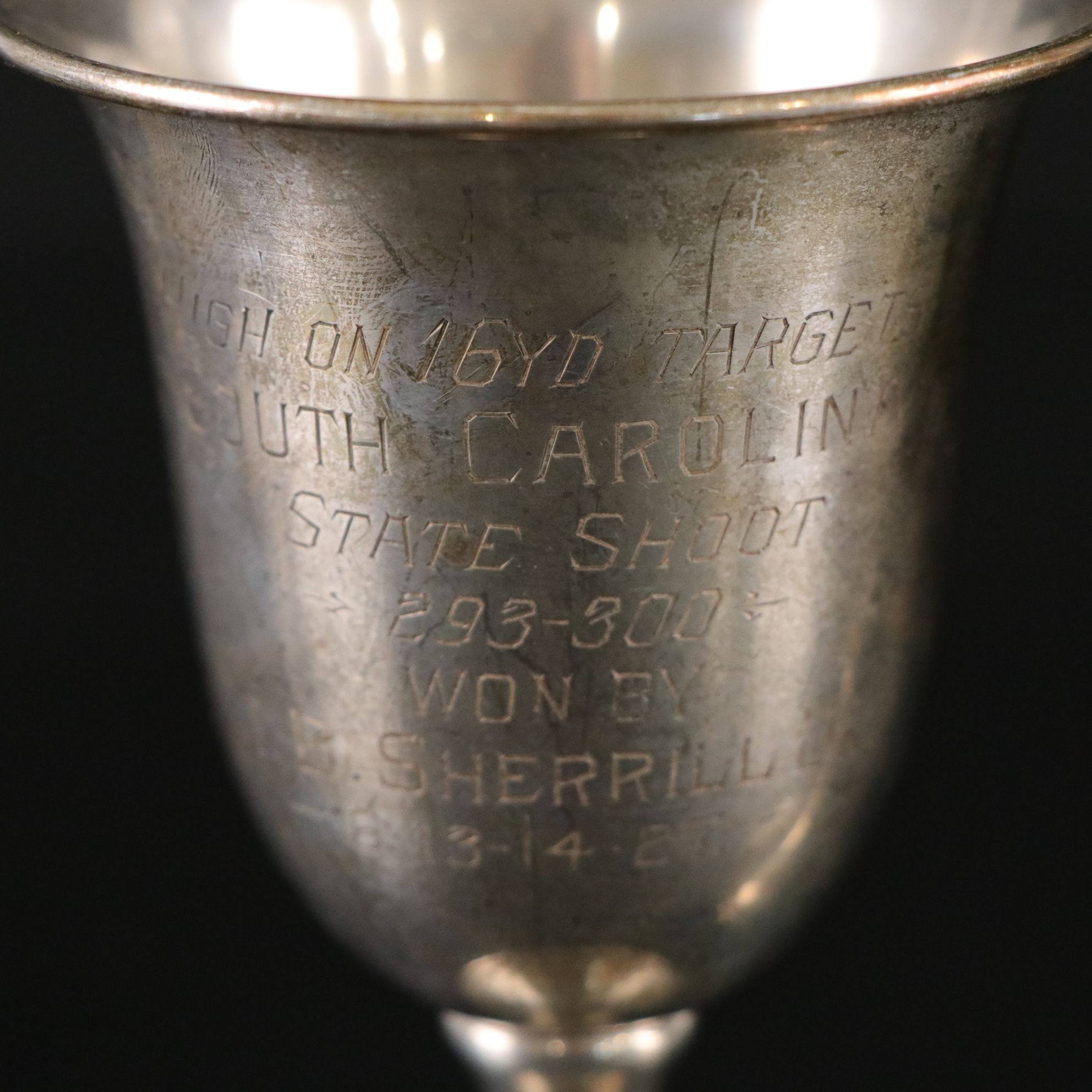 Inscribed Sterling Silver Trophy Goblets, Mid-20th Century