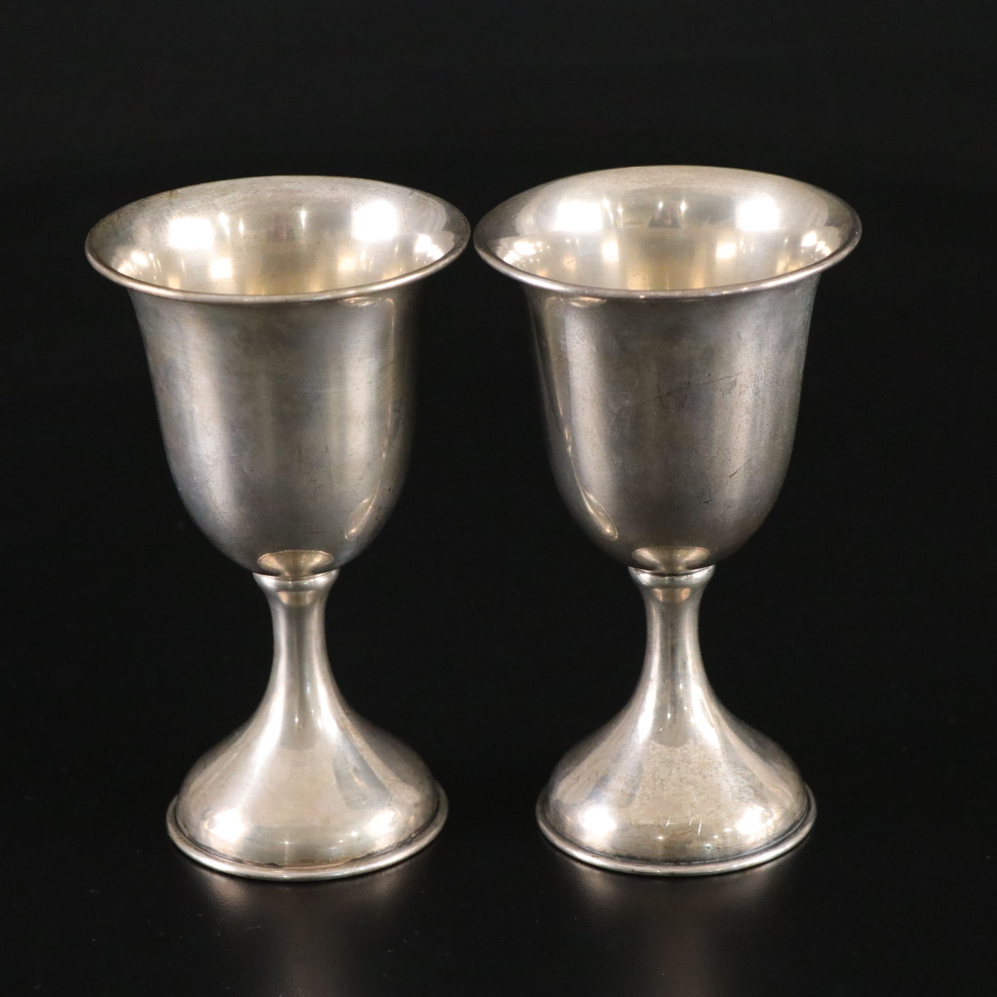 Inscribed Sterling Silver Trophy Goblets, Mid-20th Century