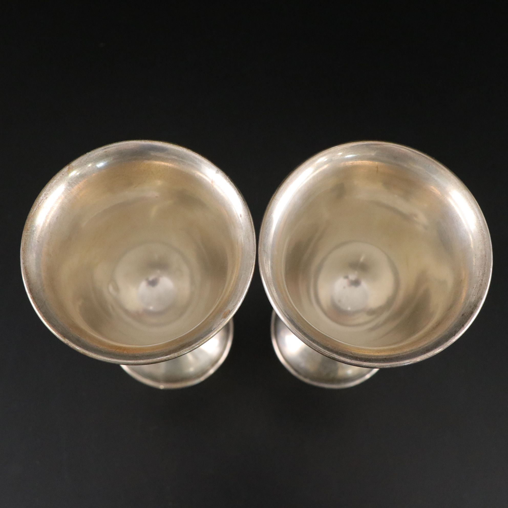 Inscribed Sterling Silver Trophy Goblets, Mid-20th Century