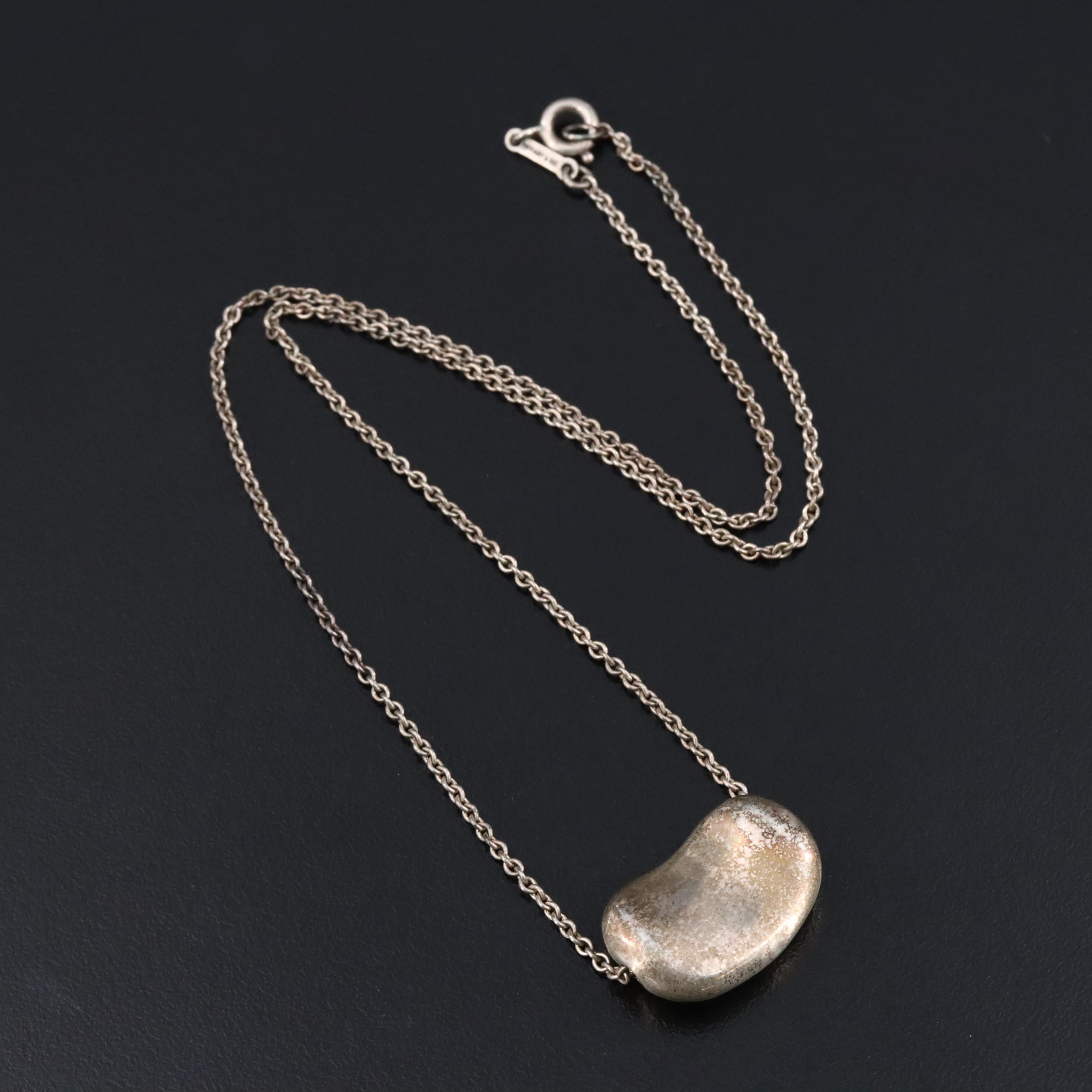 Elsa Peretti for Tiffany & Co. Bean Design Sterling Necklace